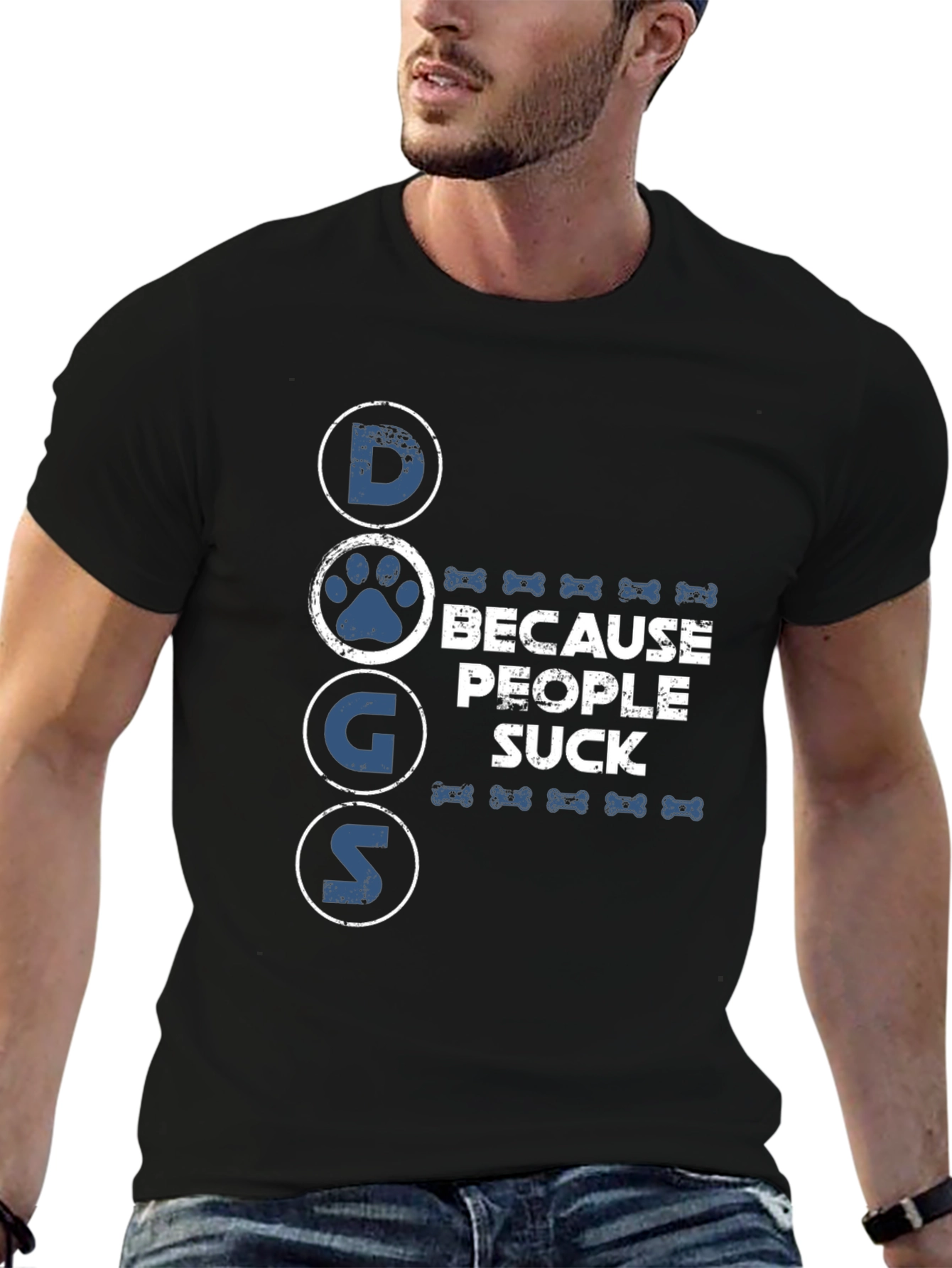 Dogs Because People Suck T-Shirt - Funny Slogan Tee