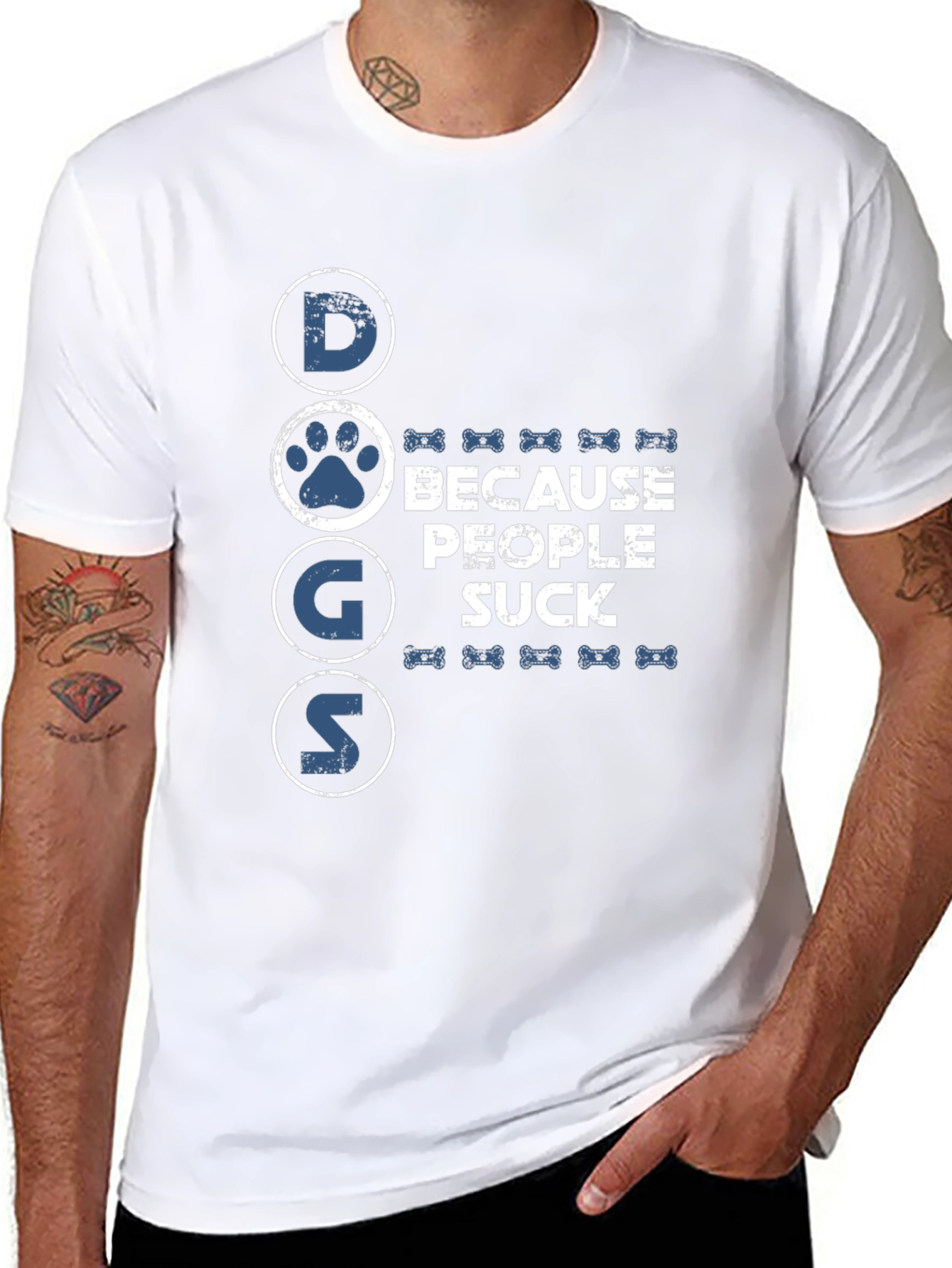 Dogs Because People Suck T-Shirt - Funny Slogan Tee