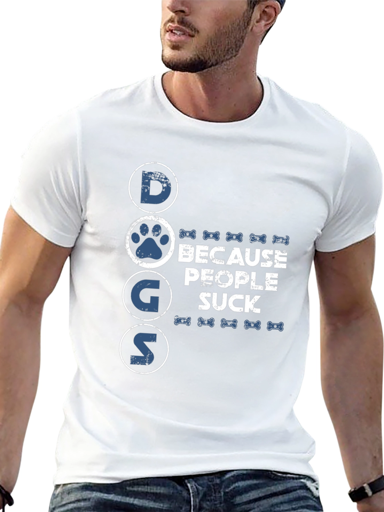 Dogs Because People Suck T-Shirt - Funny Slogan Tee