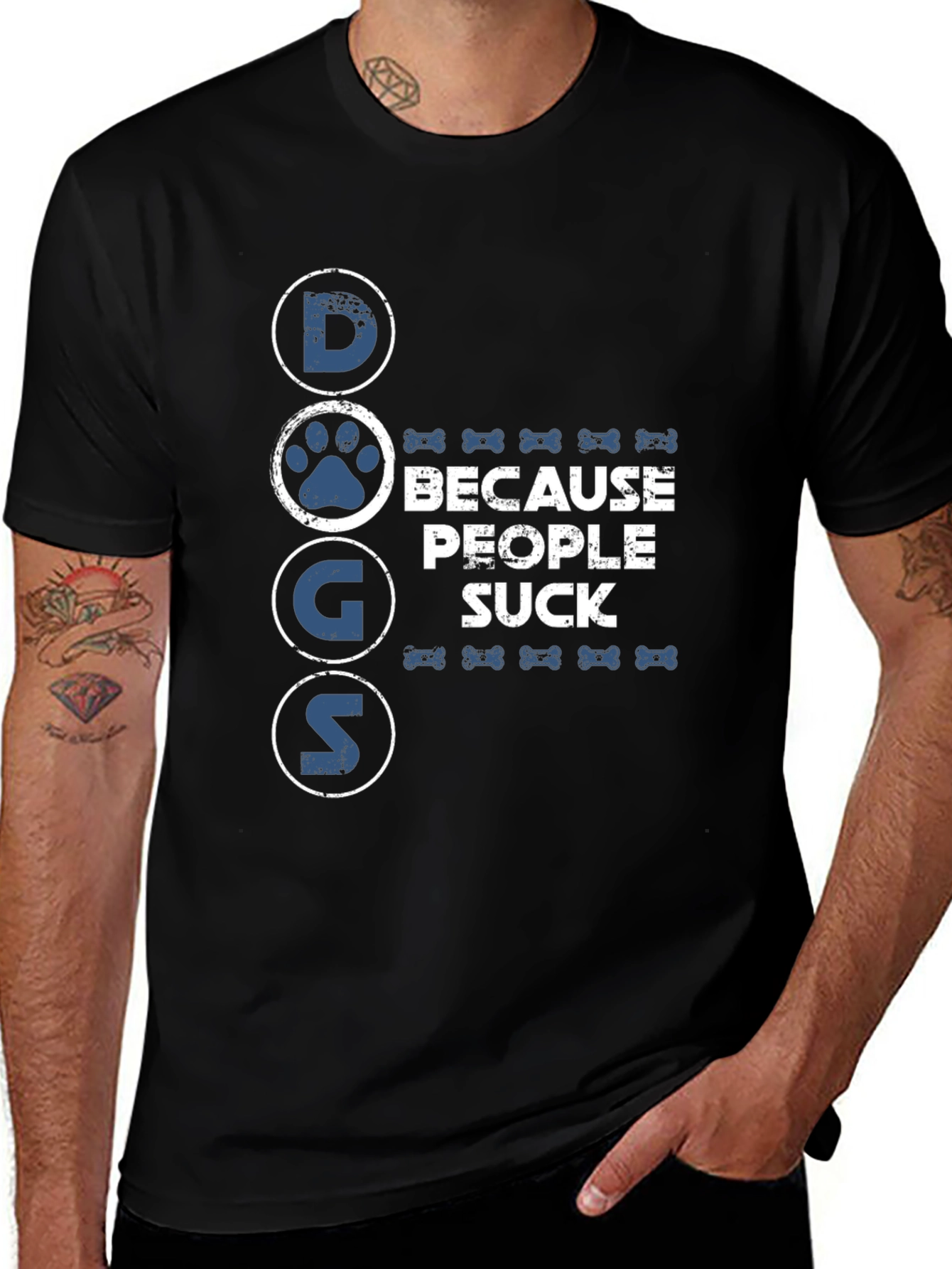 Dogs Because People Suck T-Shirt - Funny Slogan Tee