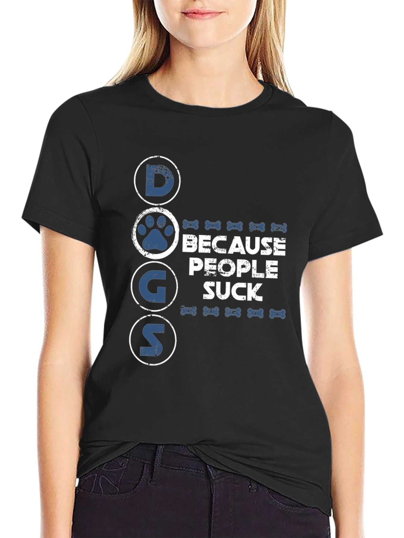 Dogs Because People Suck T-Shirt - Funny Slogan Tee