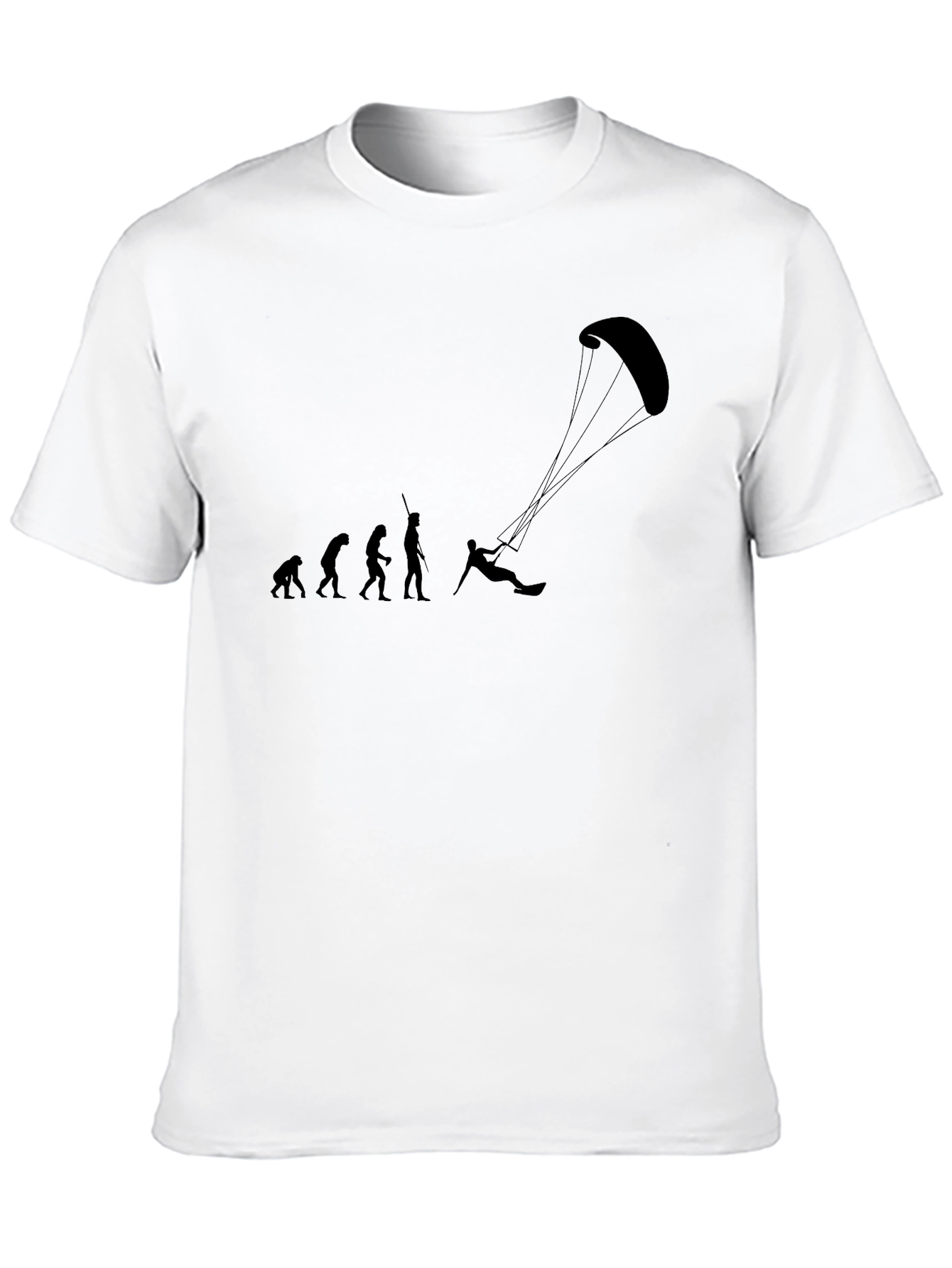 Evolution of Kitesurfing Black T-Shirt