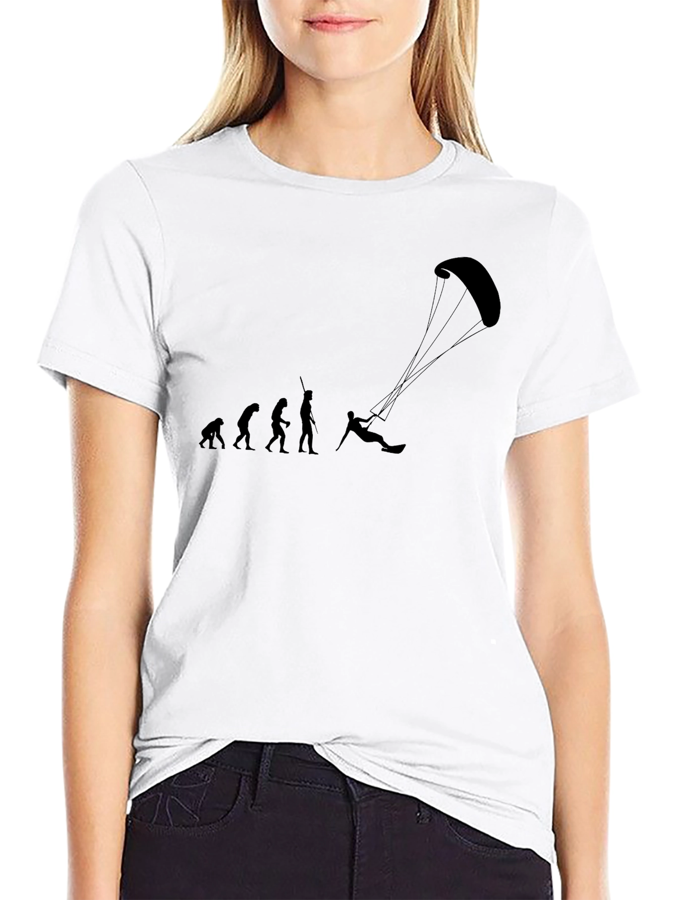 Evolution of Kitesurfing Black T-Shirt