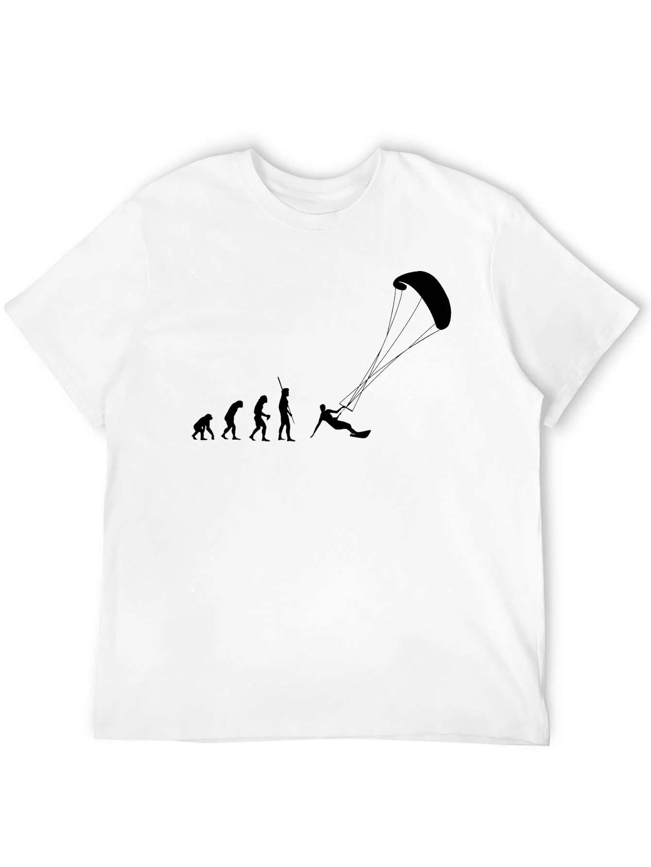 Evolution of Kitesurfing Black T-Shirt