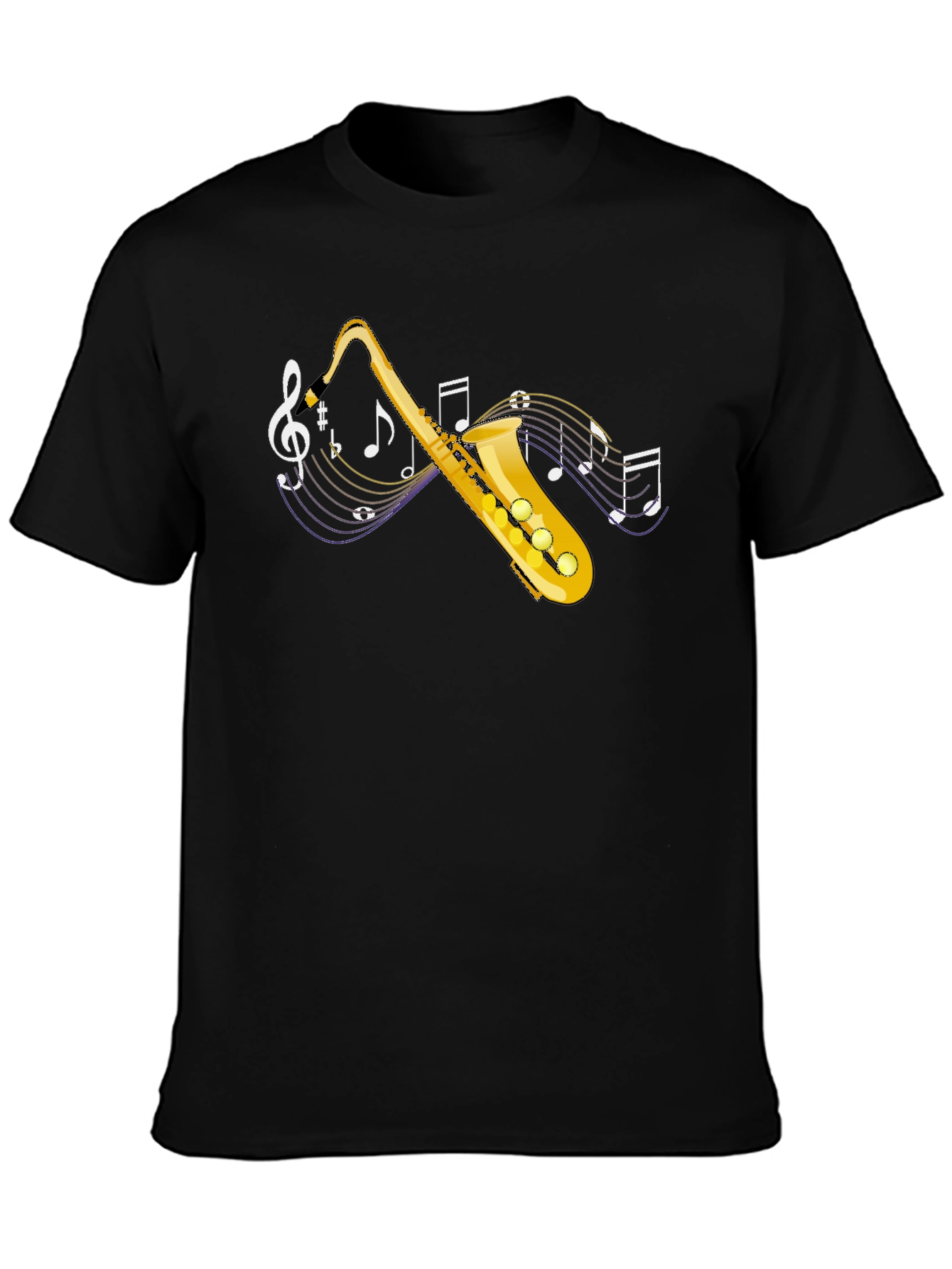Saxophone Music T-Shirt - Black Cotton Tee