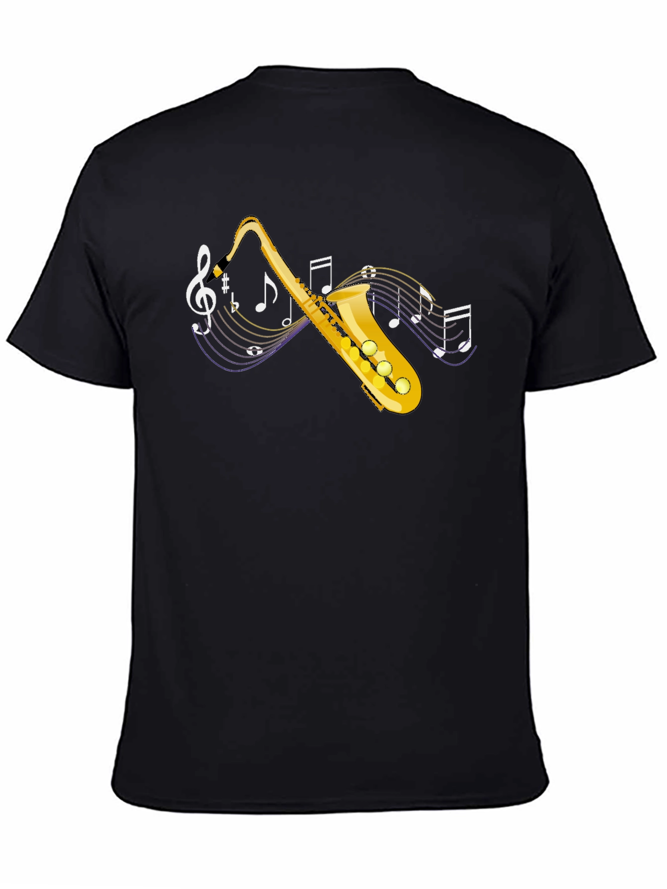 Saxophone Music T-Shirt - Black Cotton Tee
