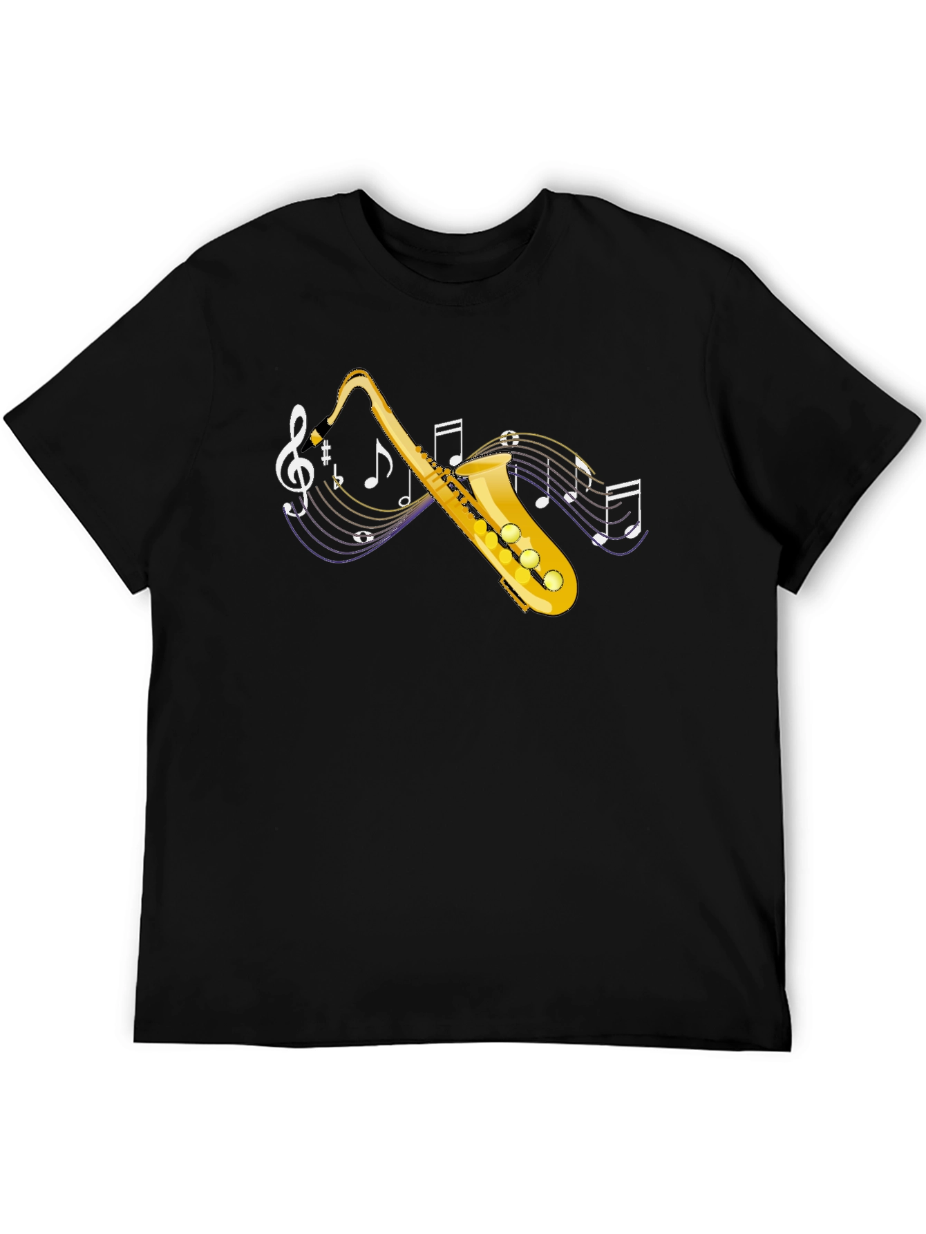 Saxophone Music T-Shirt - Black Cotton Tee