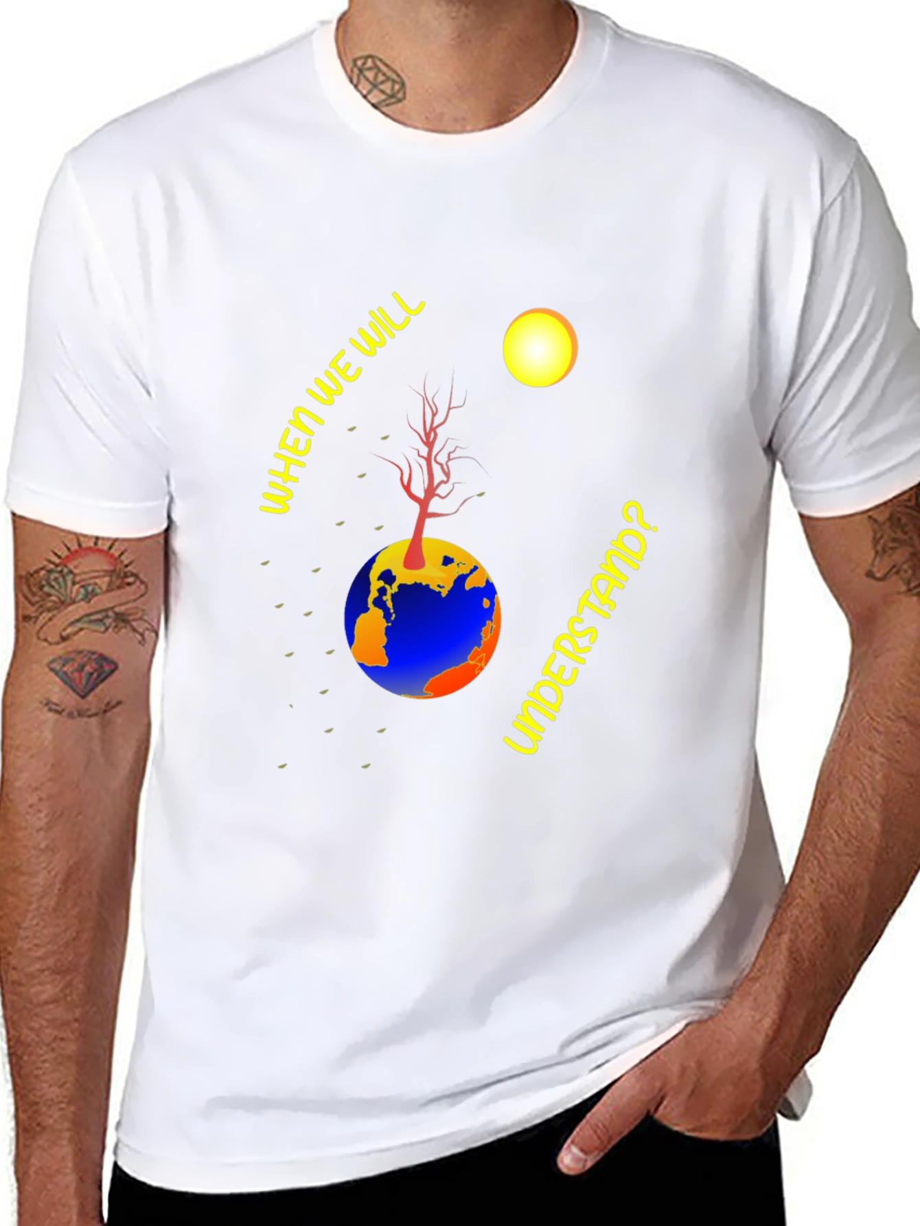 Earth Understanding Graphic Black T-Shirt