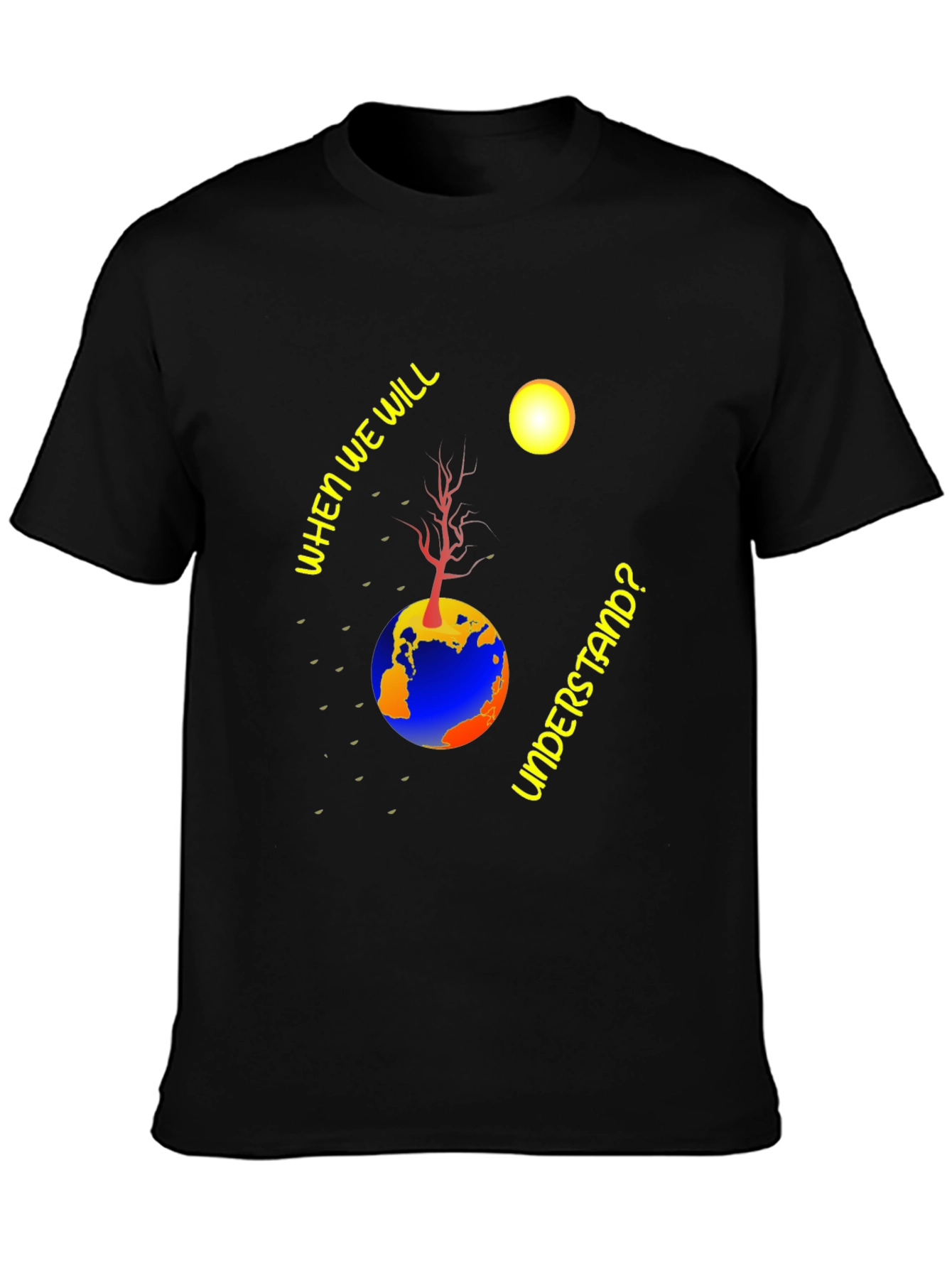 Earth Understanding Graphic Black T-Shirt