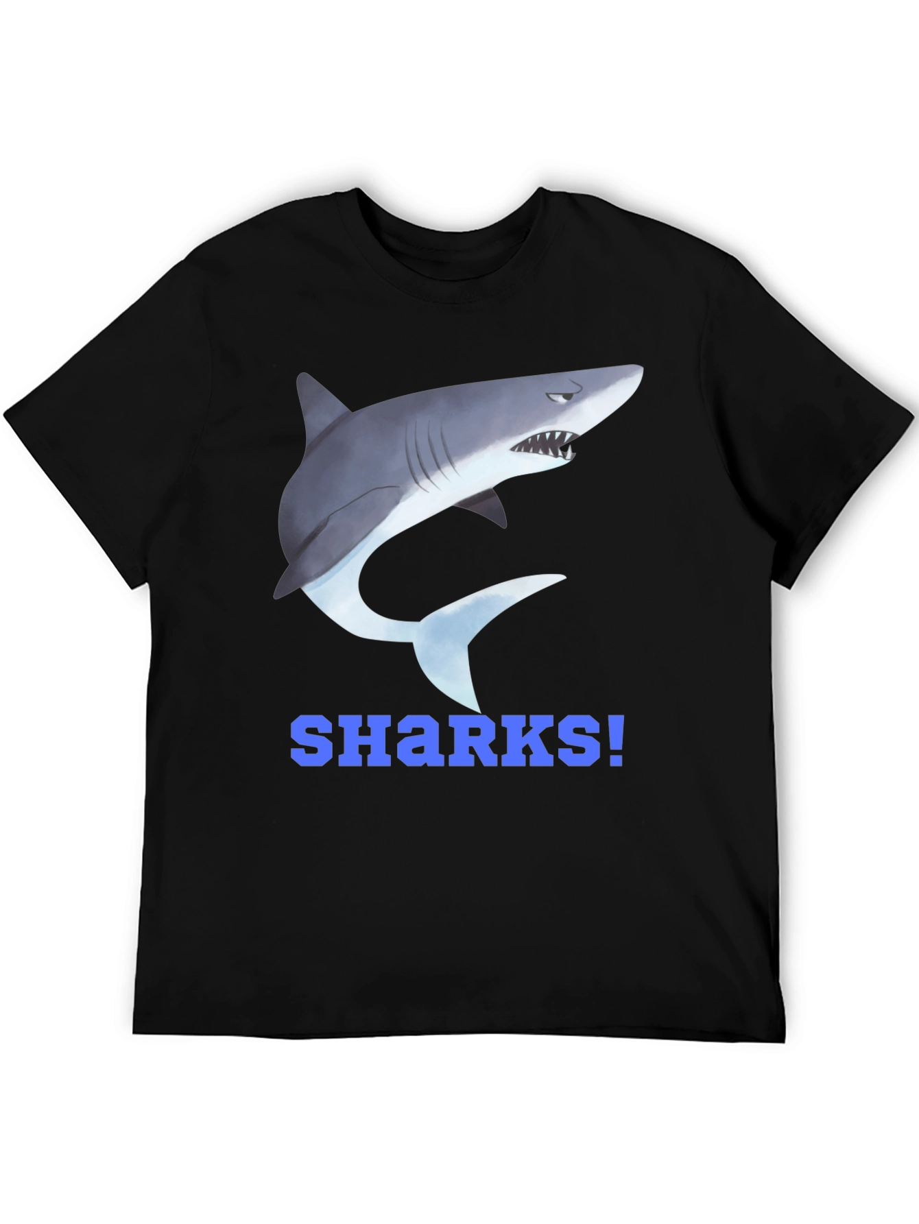 Shark Graphic T-Shirt - Blue SHARKS! Design