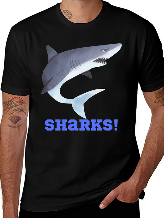 Shark Graphic T-Shirt - Blue SHARKS! Design