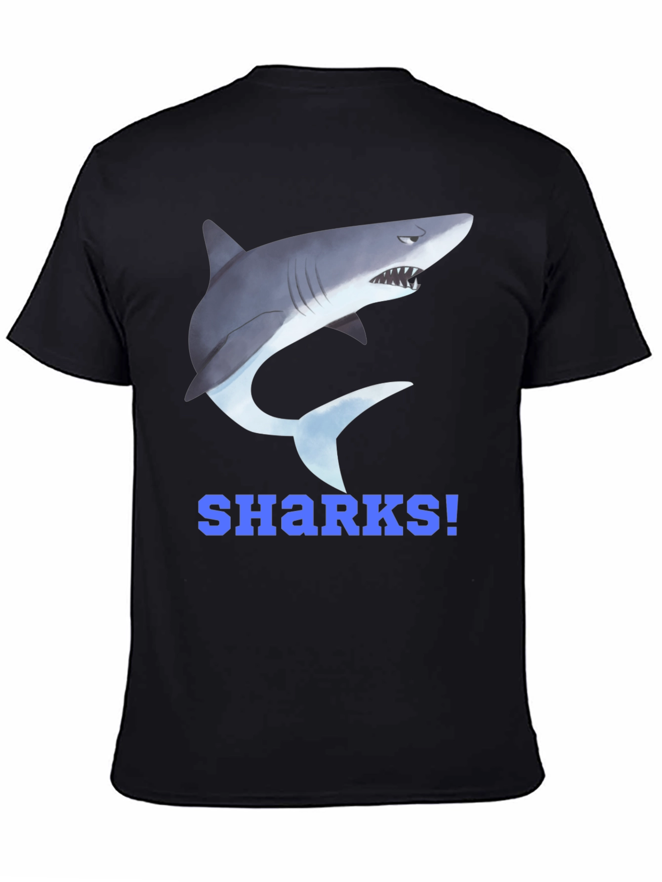 Shark Graphic T-Shirt - Blue SHARKS! Design