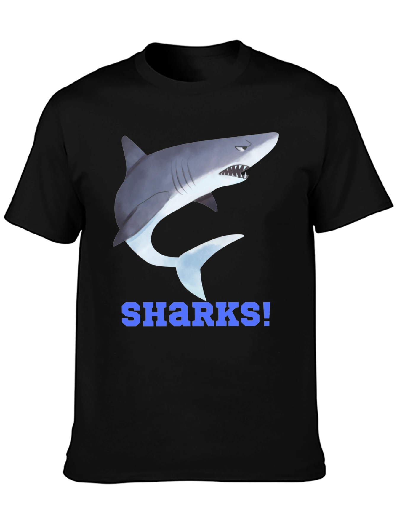 Shark Graphic T-Shirt - Blue SHARKS! Design
