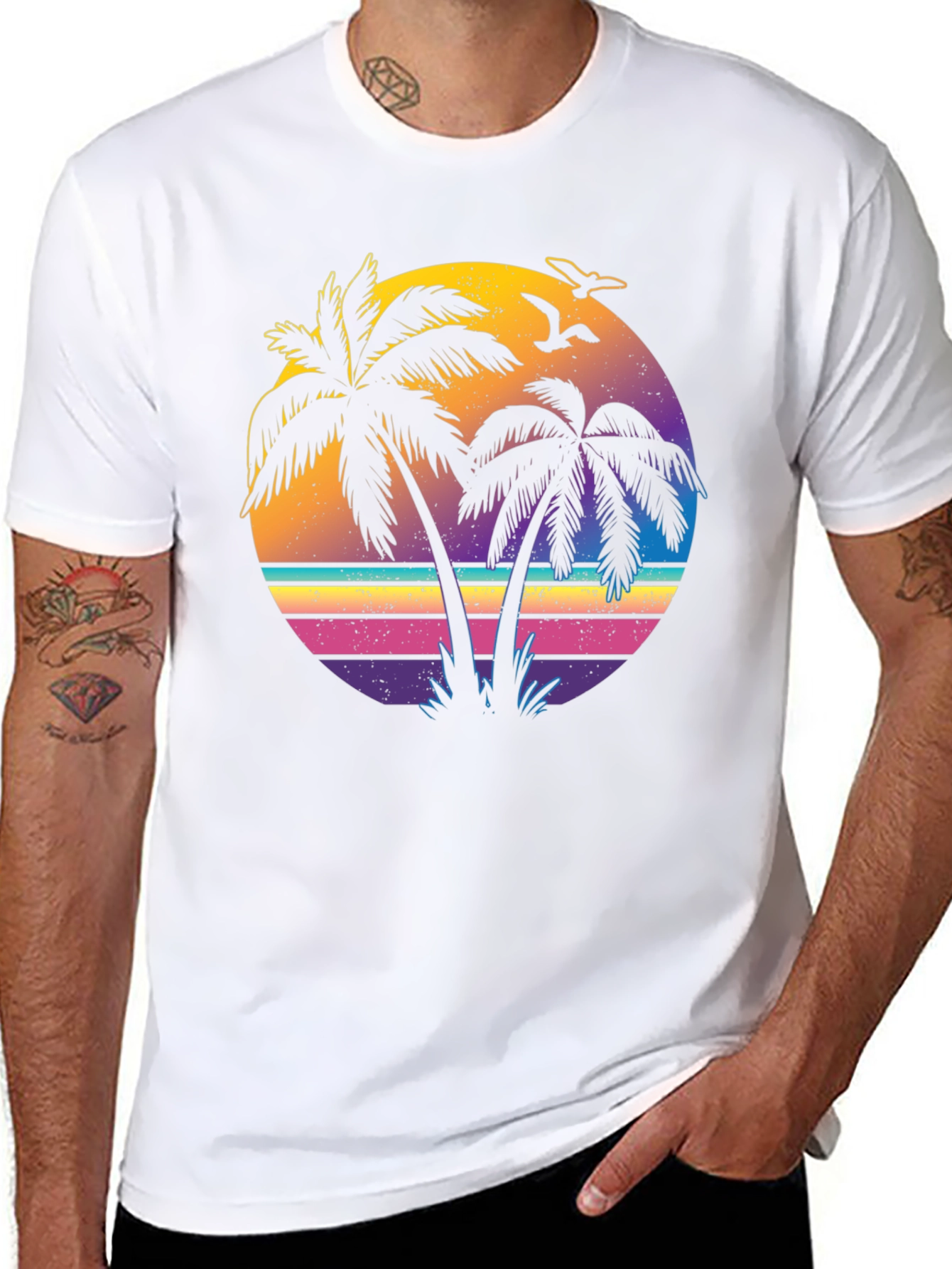 Retro Sunset Palm Tree T-Shirt
