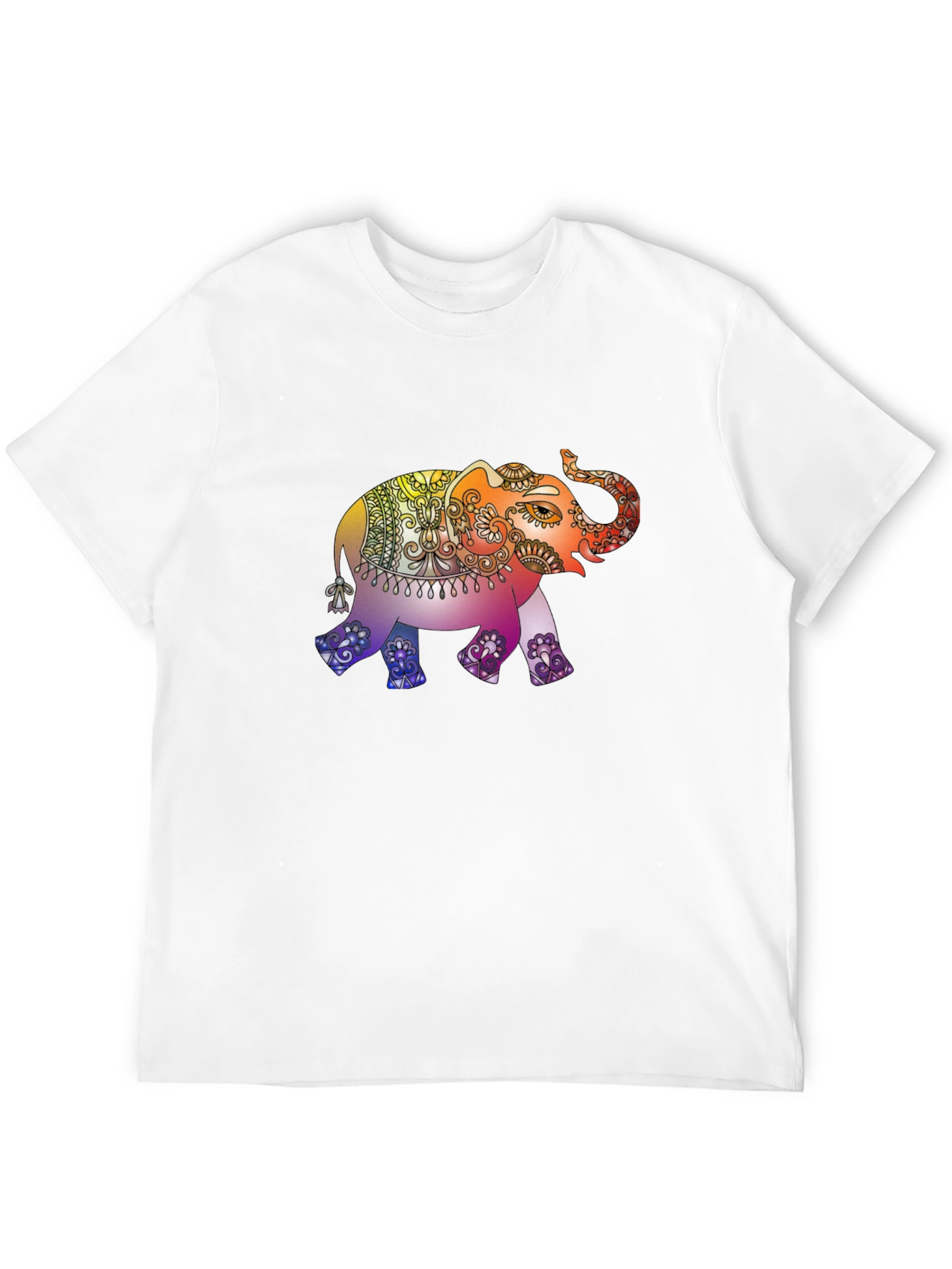Elephant Mandala Graphic Tee - Mens Black T-Shirt