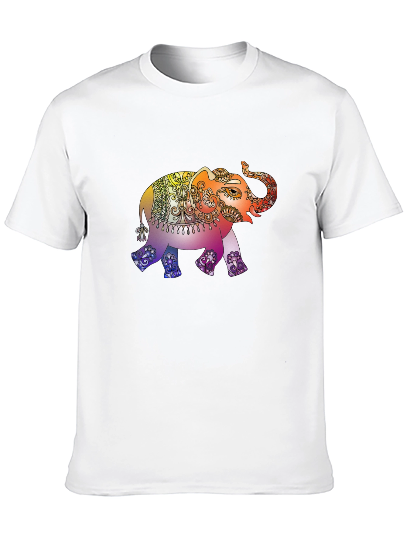Elephant Mandala Graphic Tee - Mens Black T-Shirt