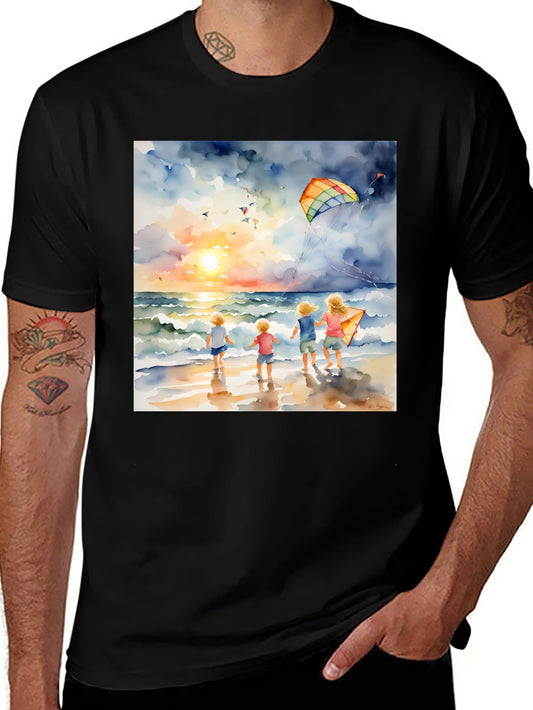 Beach Kite T-Shirt - Watercolor Kids
