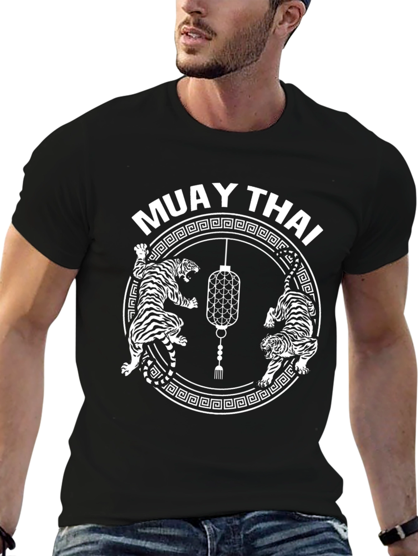 Muay Thai Tiger Graphic Tee - Black