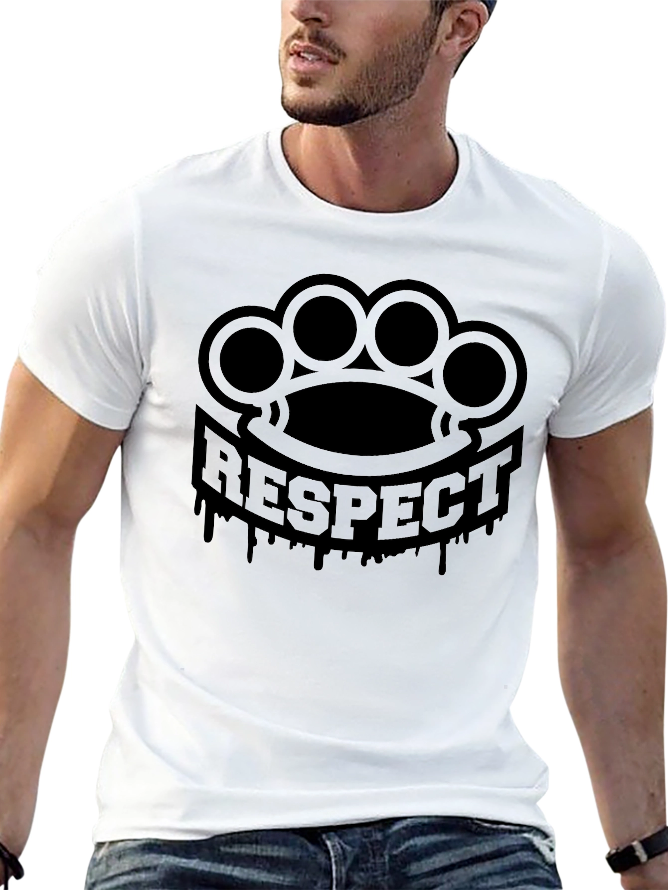 Respect Black on Black Graphic Tee