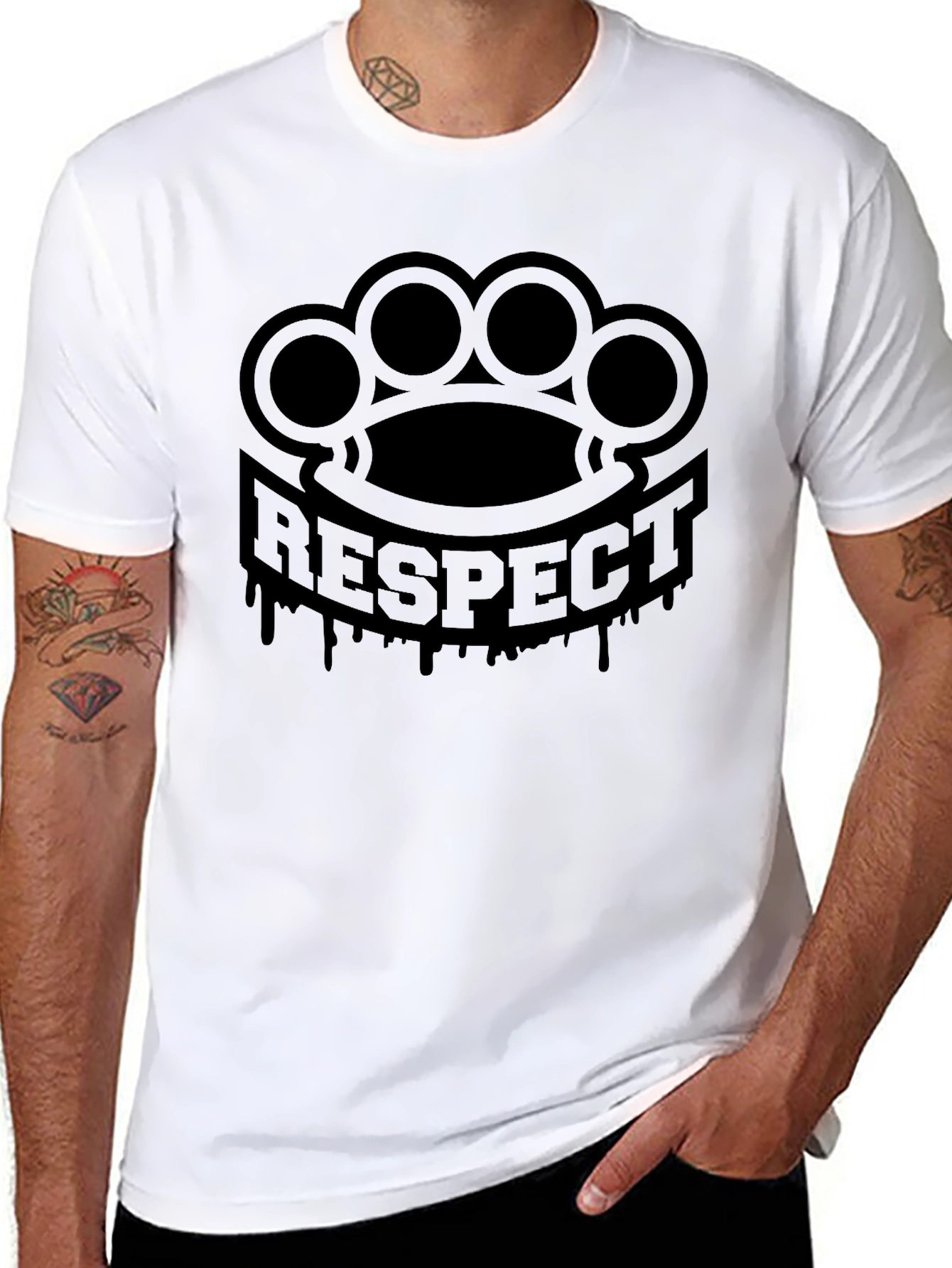 Respect Black on Black Graphic Tee