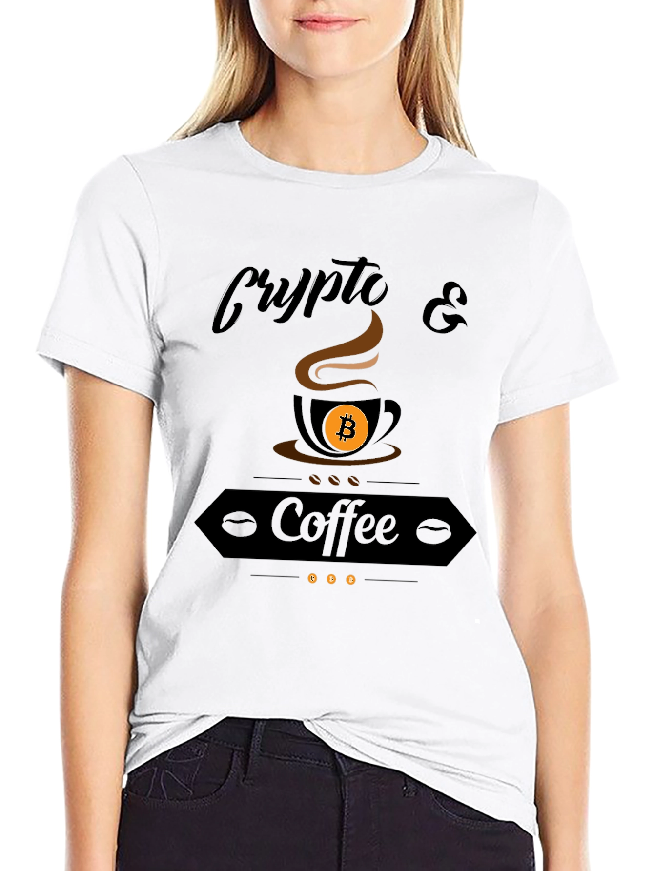 Crypto & Coffee Graphic T-Shirt - Bitcoin Lover Tee