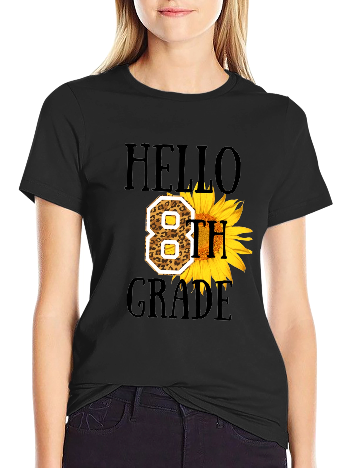 Hello 8th Grade Sunflower Graphic Tee