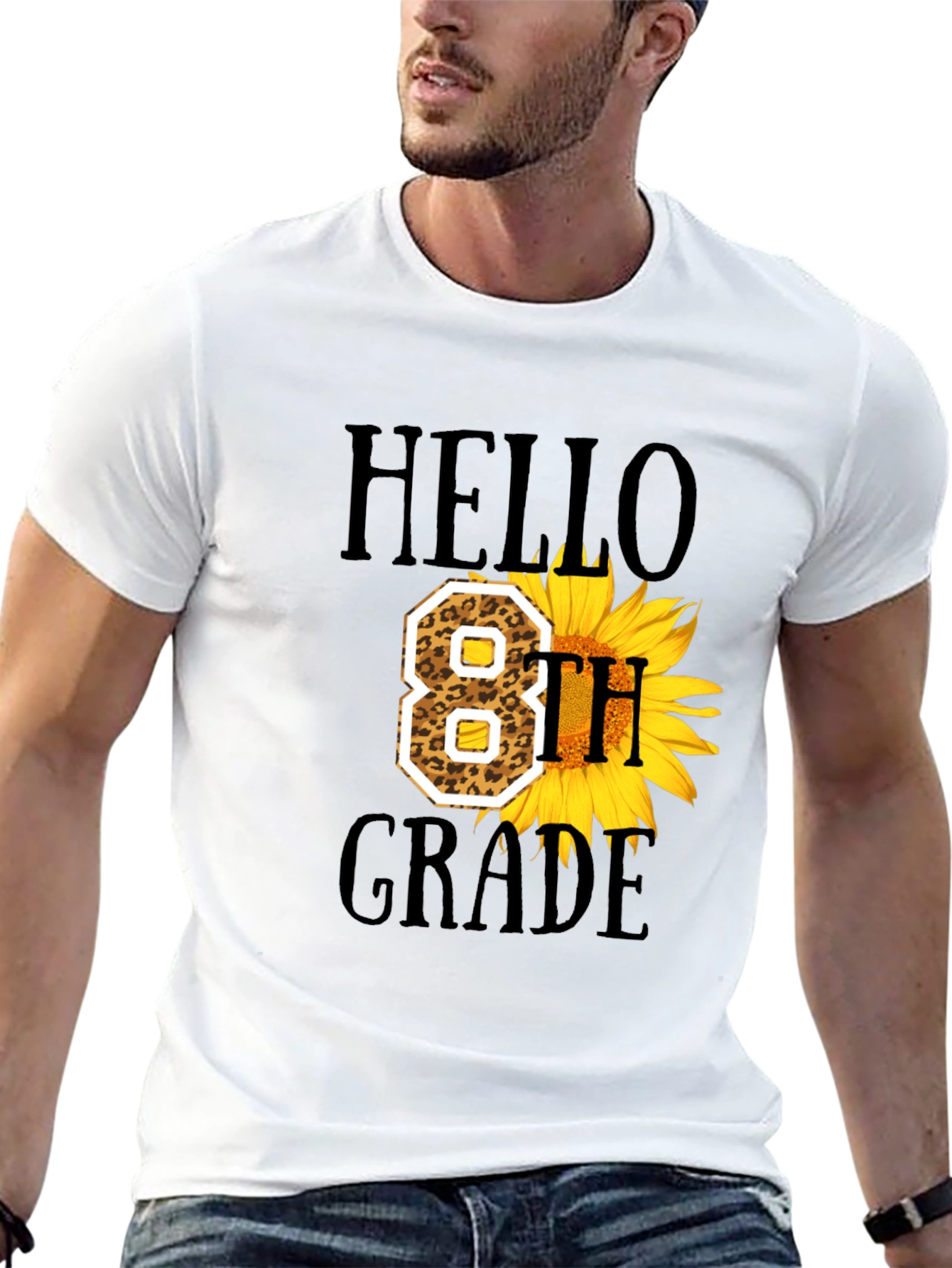 Hello 8th Grade Sunflower Graphic Tee