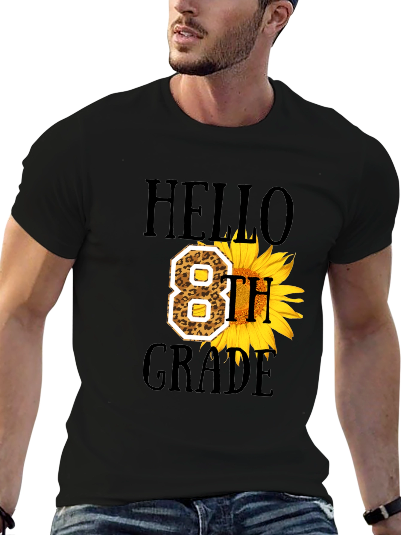 Hello 8th Grade Sunflower Graphic Tee