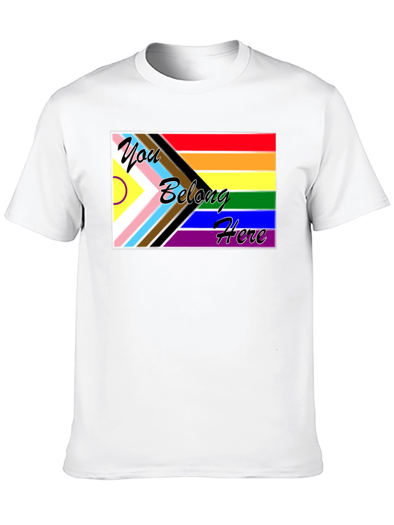 Inclusive Pride Flag Tee: You Belong Here