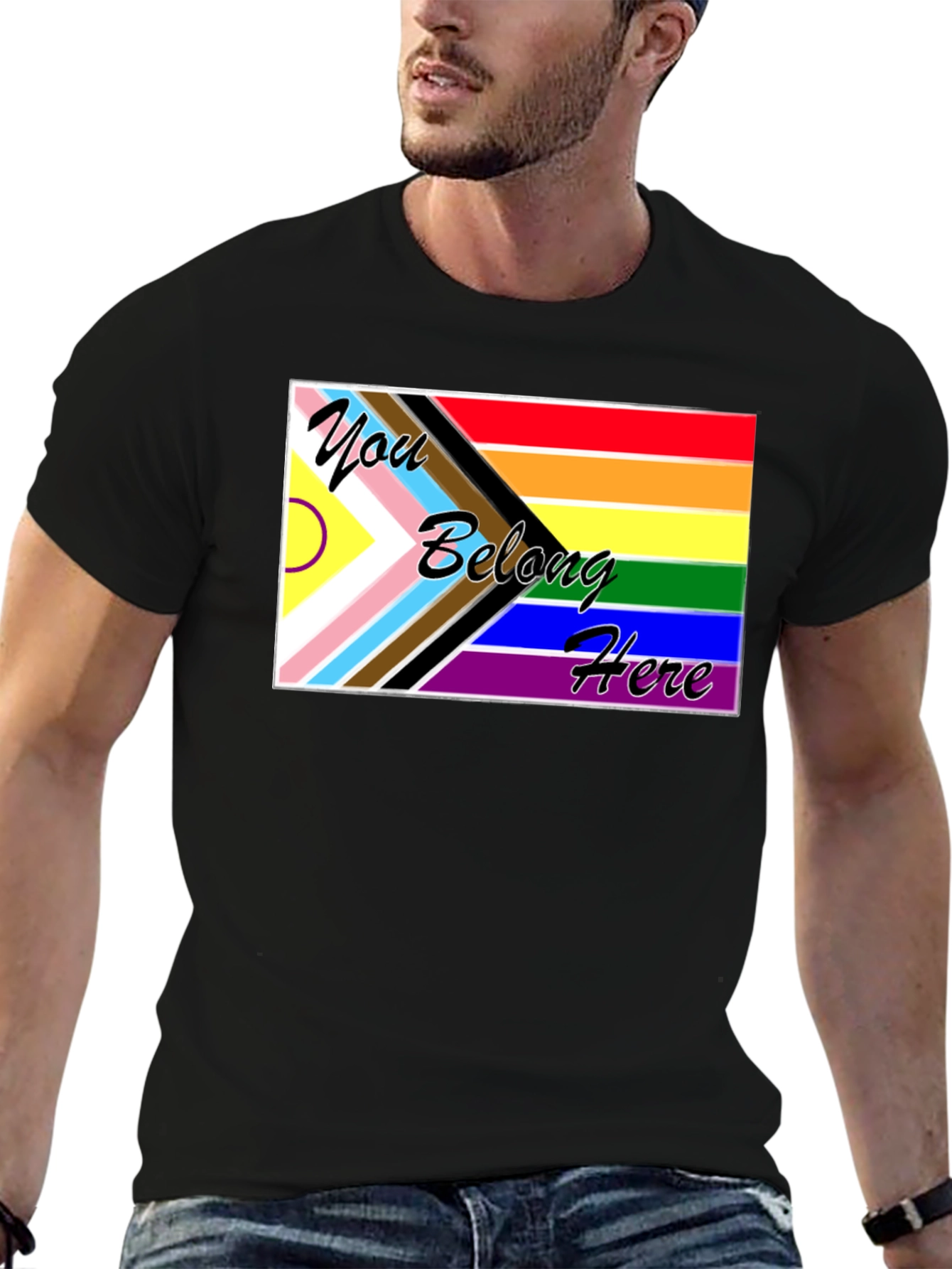 Inclusive Pride Flag Tee: You Belong Here