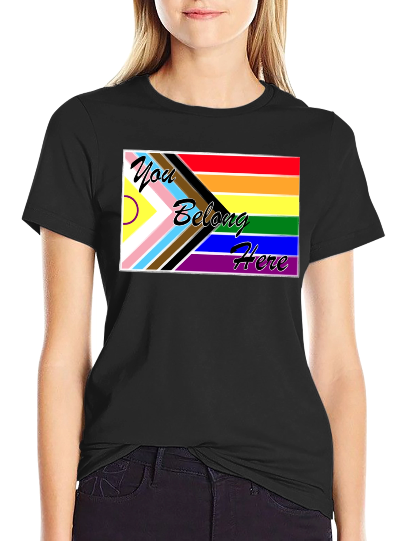 Inclusive Pride Flag Tee: You Belong Here