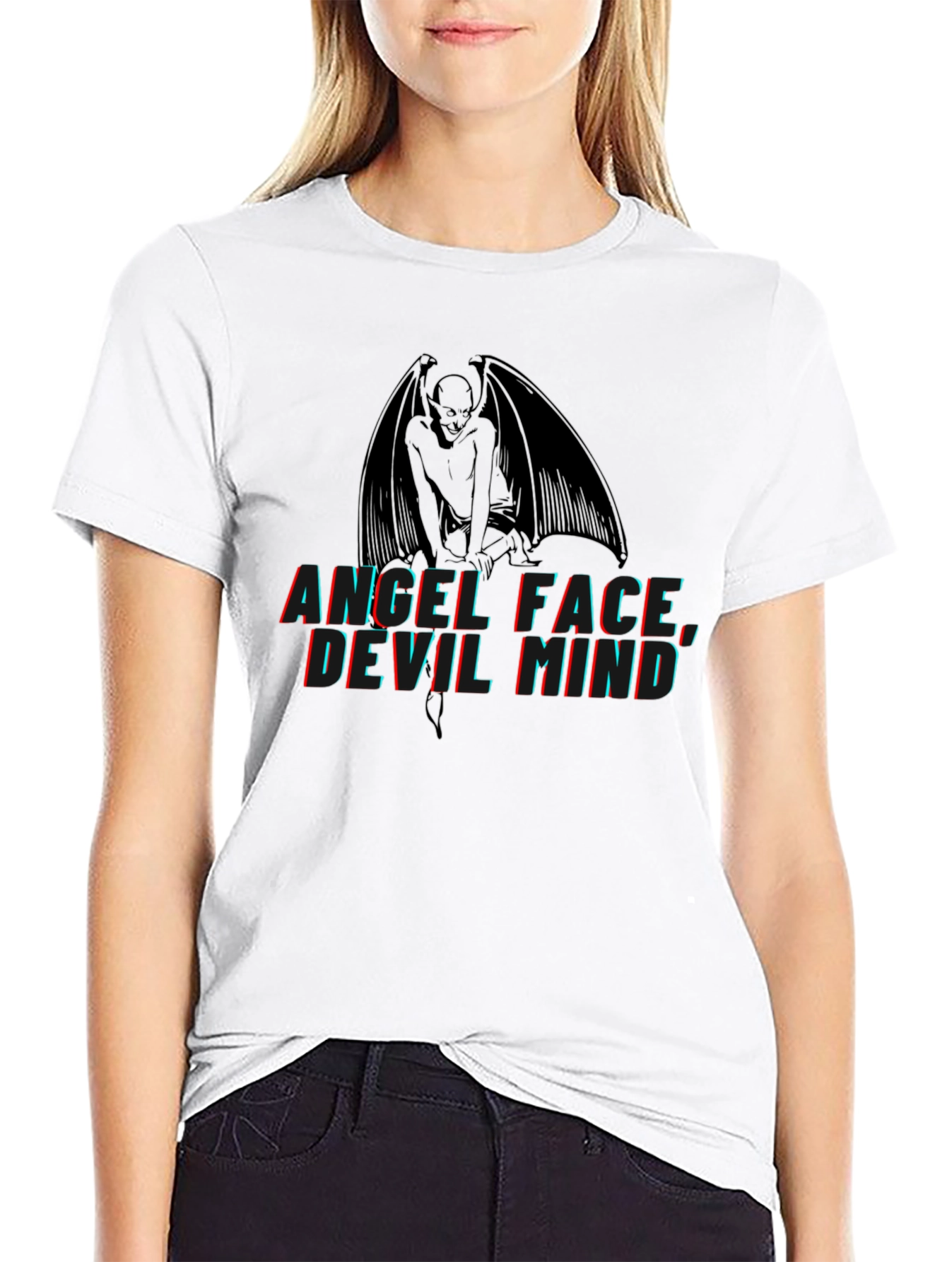 Angel Face Devil Mind Graphic T-Shirt