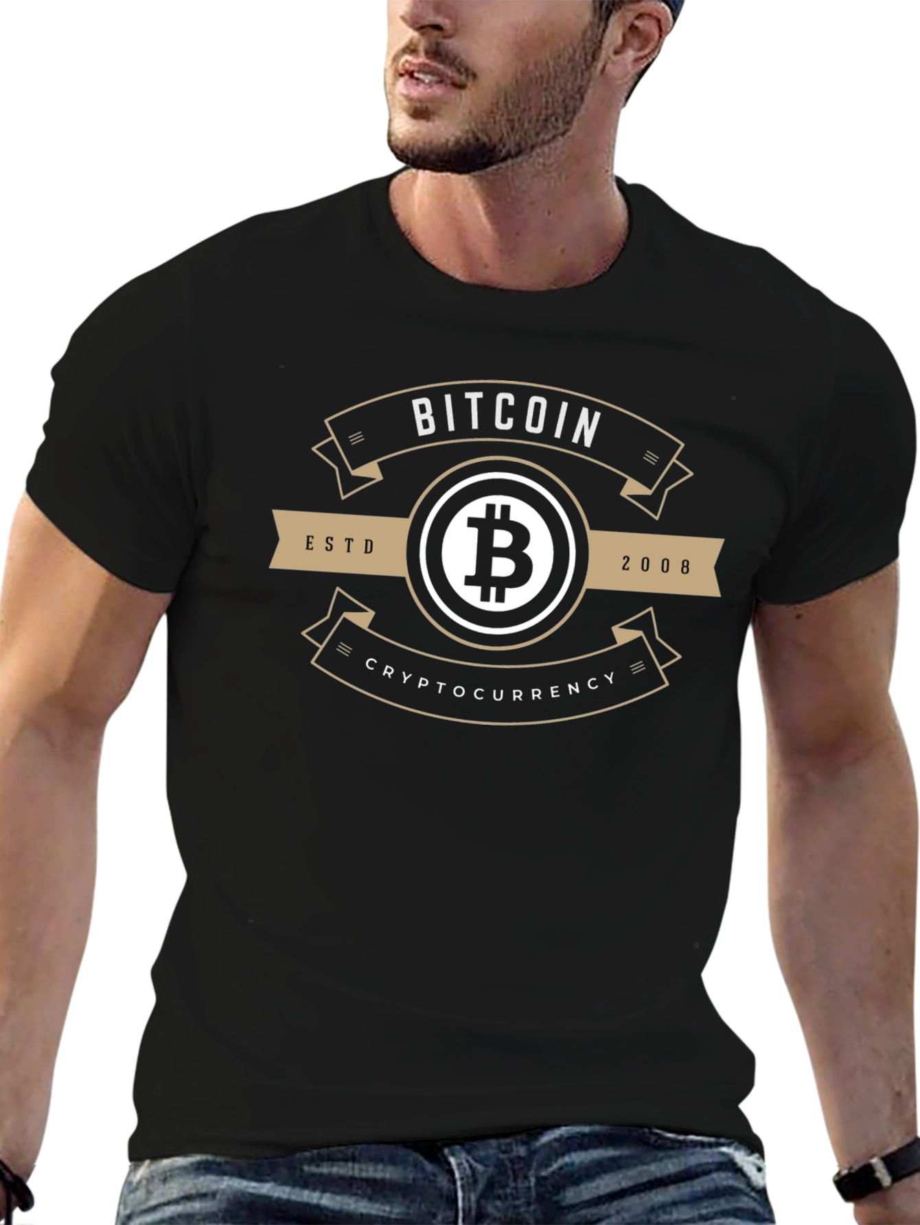 Bitcoin Cryptocurrency Est. 2008 Black T-Shirt