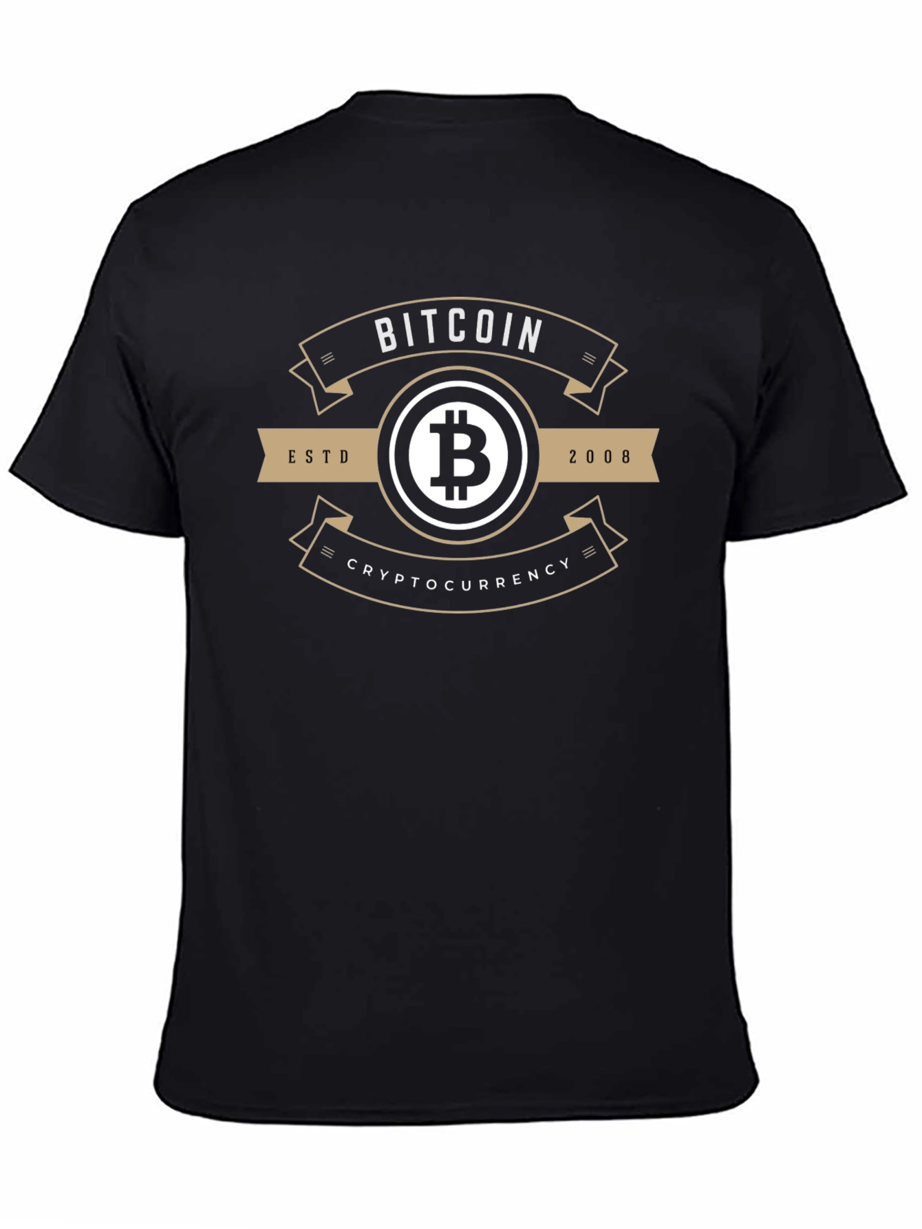 Bitcoin Cryptocurrency Est. 2008 Black T-Shirt