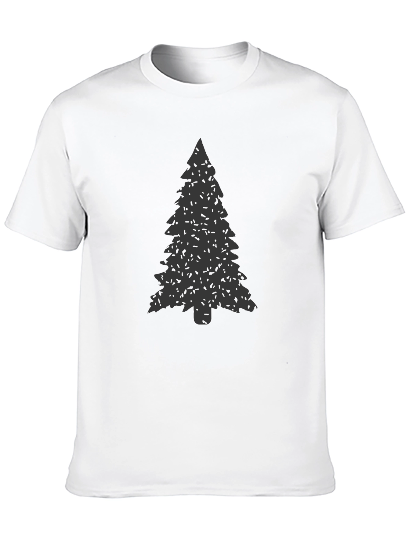 Evergreen Tree Graphic Tee - Soft Black Cotton Shirt
