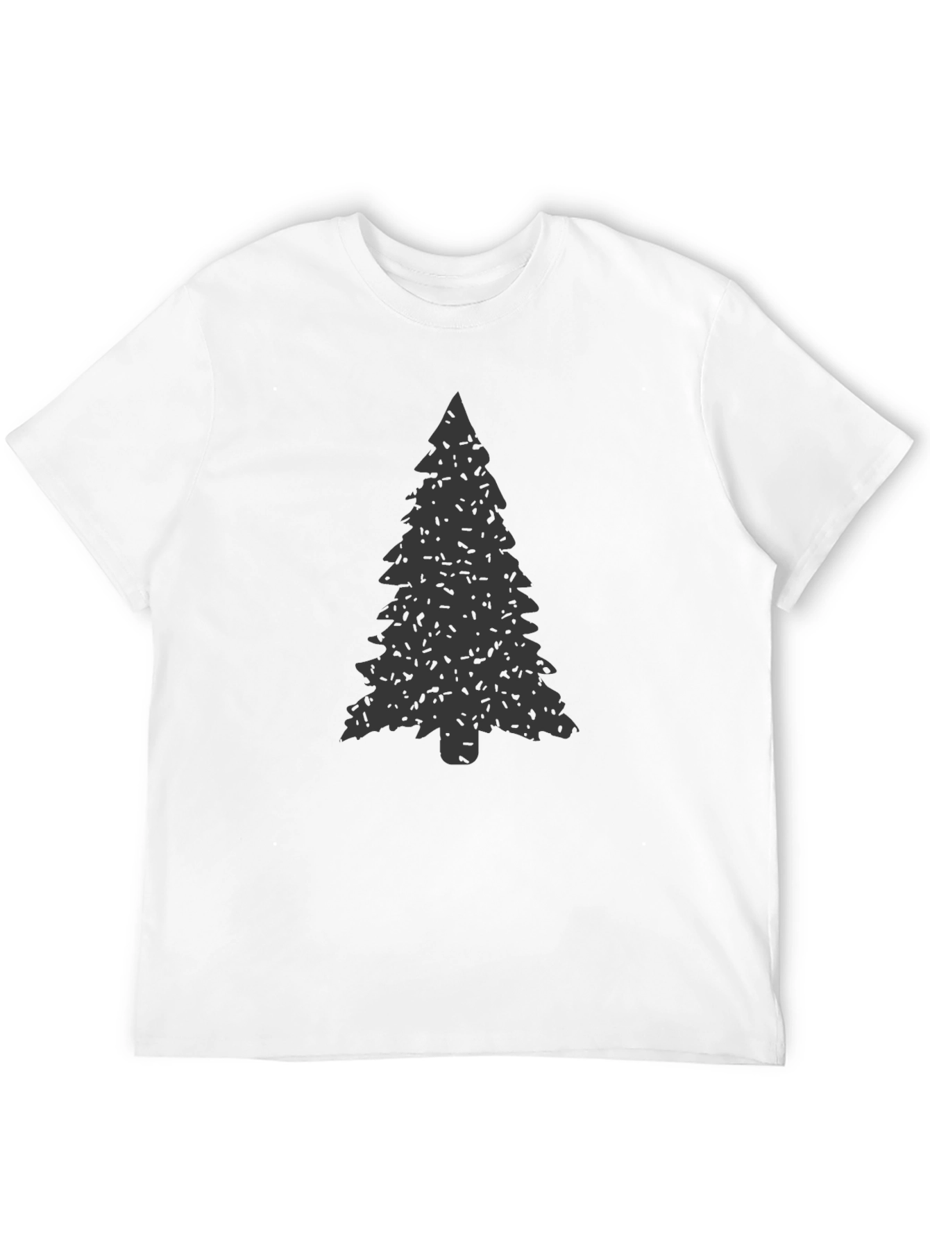 Evergreen Tree Graphic Tee - Soft Black Cotton Shirt
