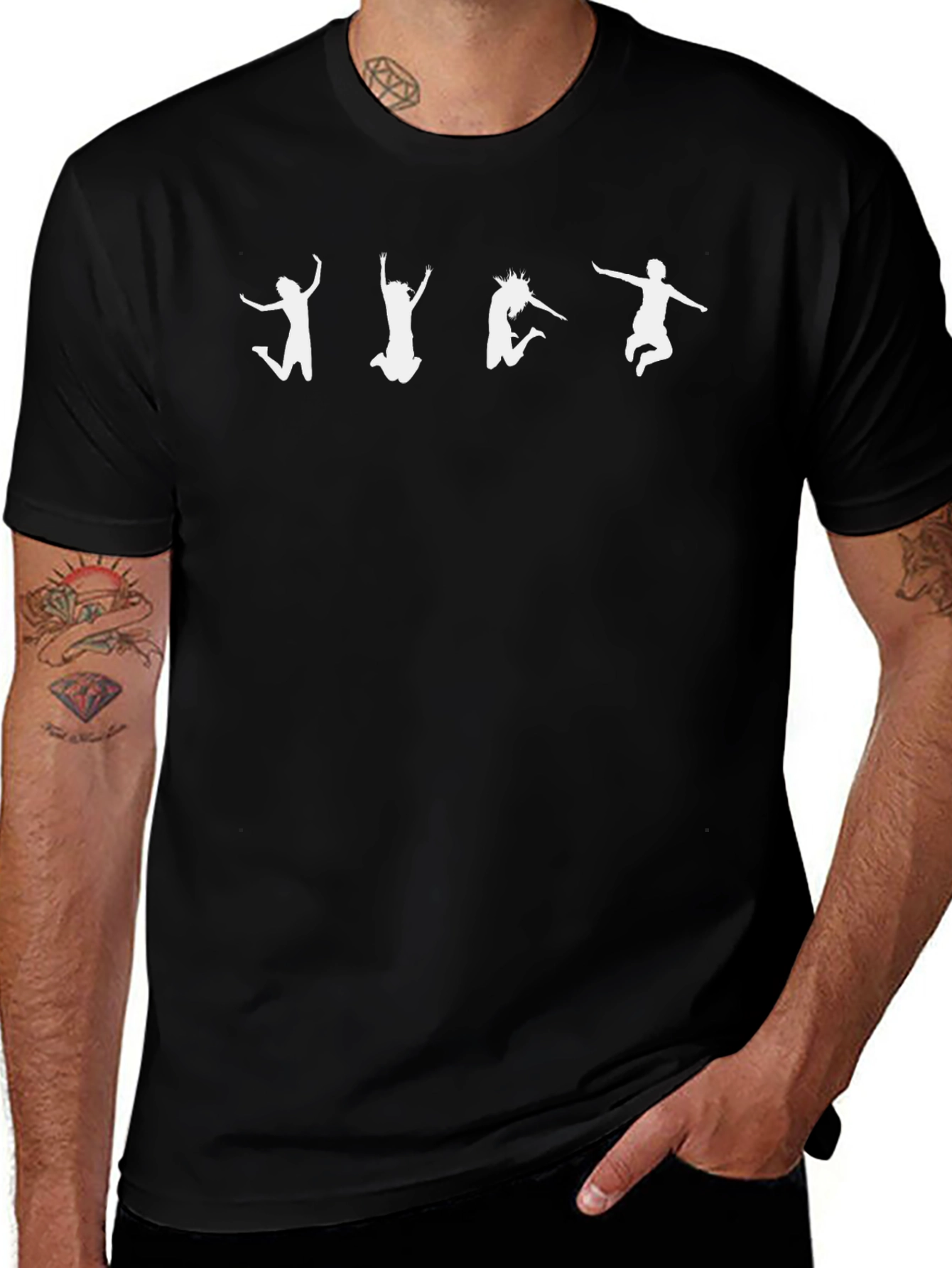 Silhouette Jump T-Shirt - Fun Graphic Tee