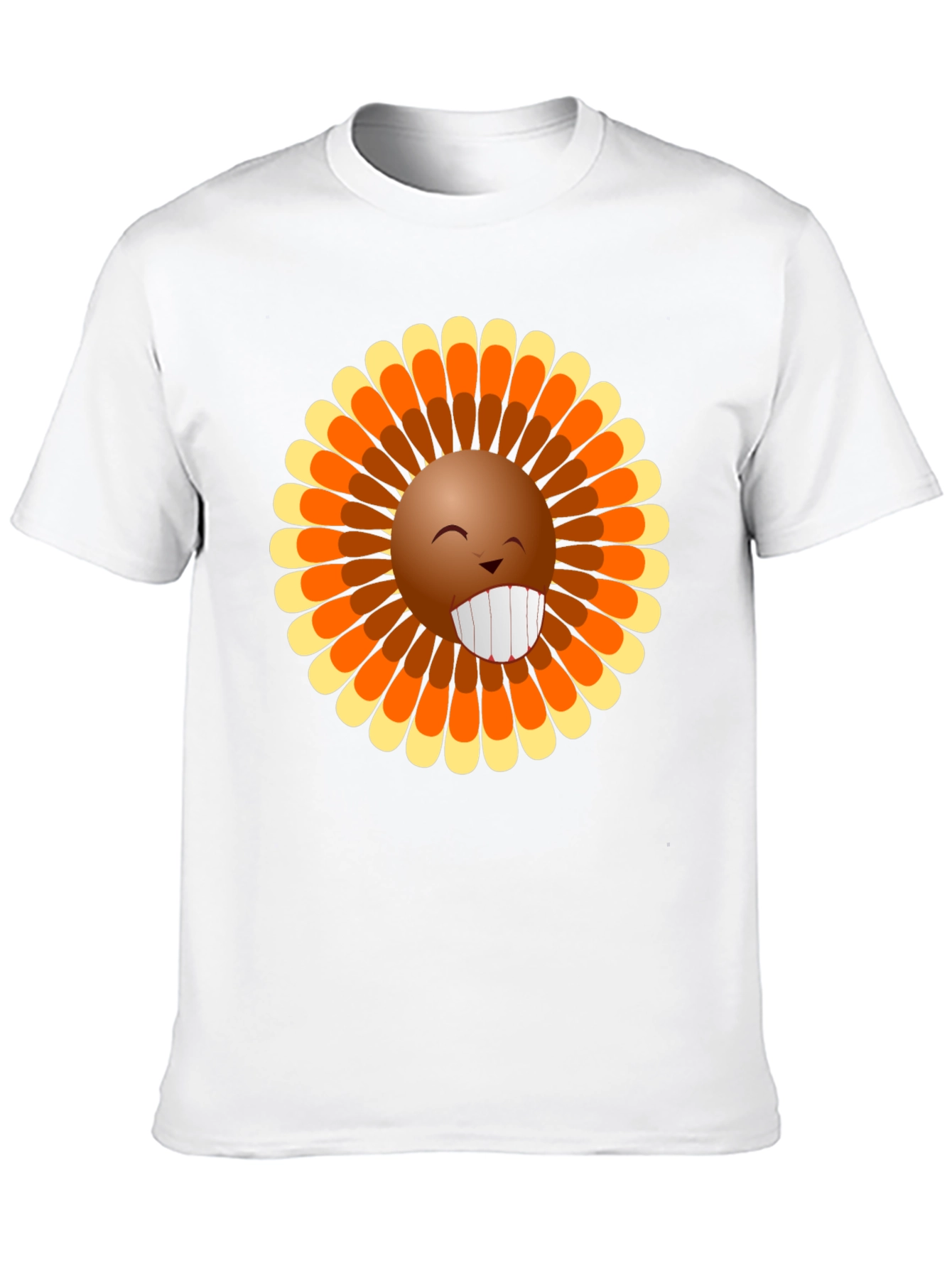 Fun Thanksgiving Turkey Face Graphic Tee