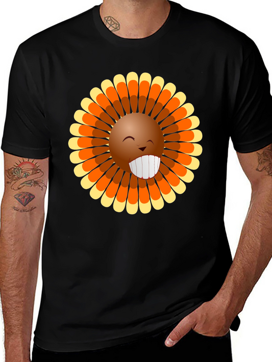 Fun Thanksgiving Turkey Face Graphic Tee