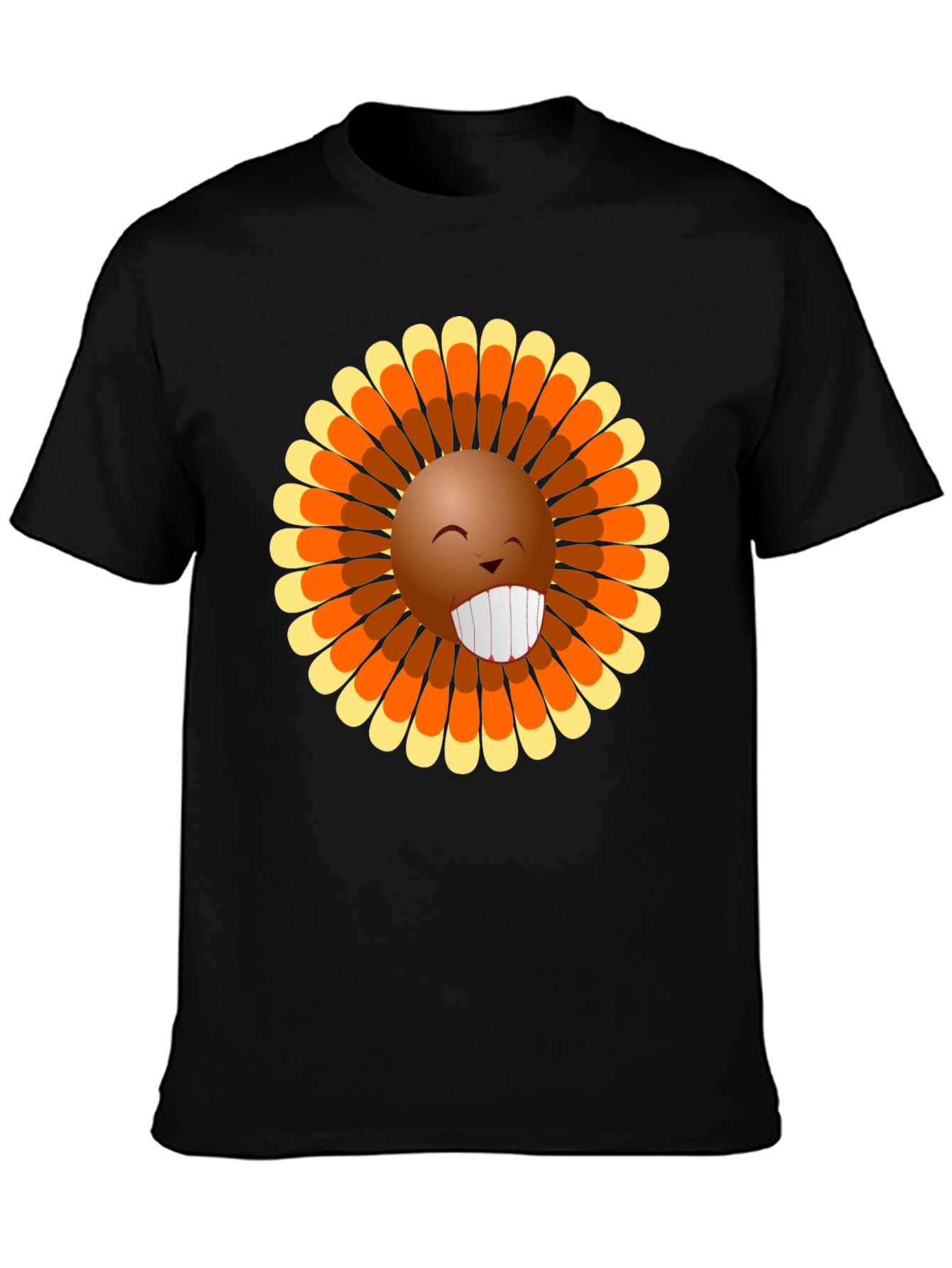 Fun Thanksgiving Turkey Face Graphic Tee