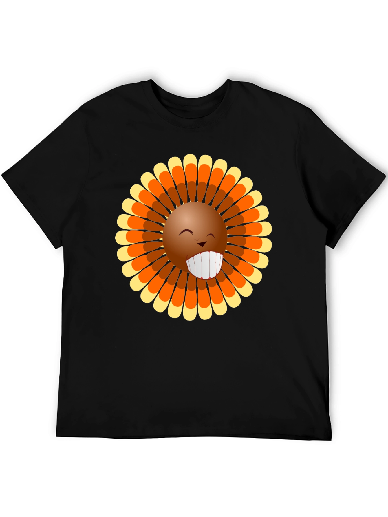 Fun Thanksgiving Turkey Face Graphic Tee
