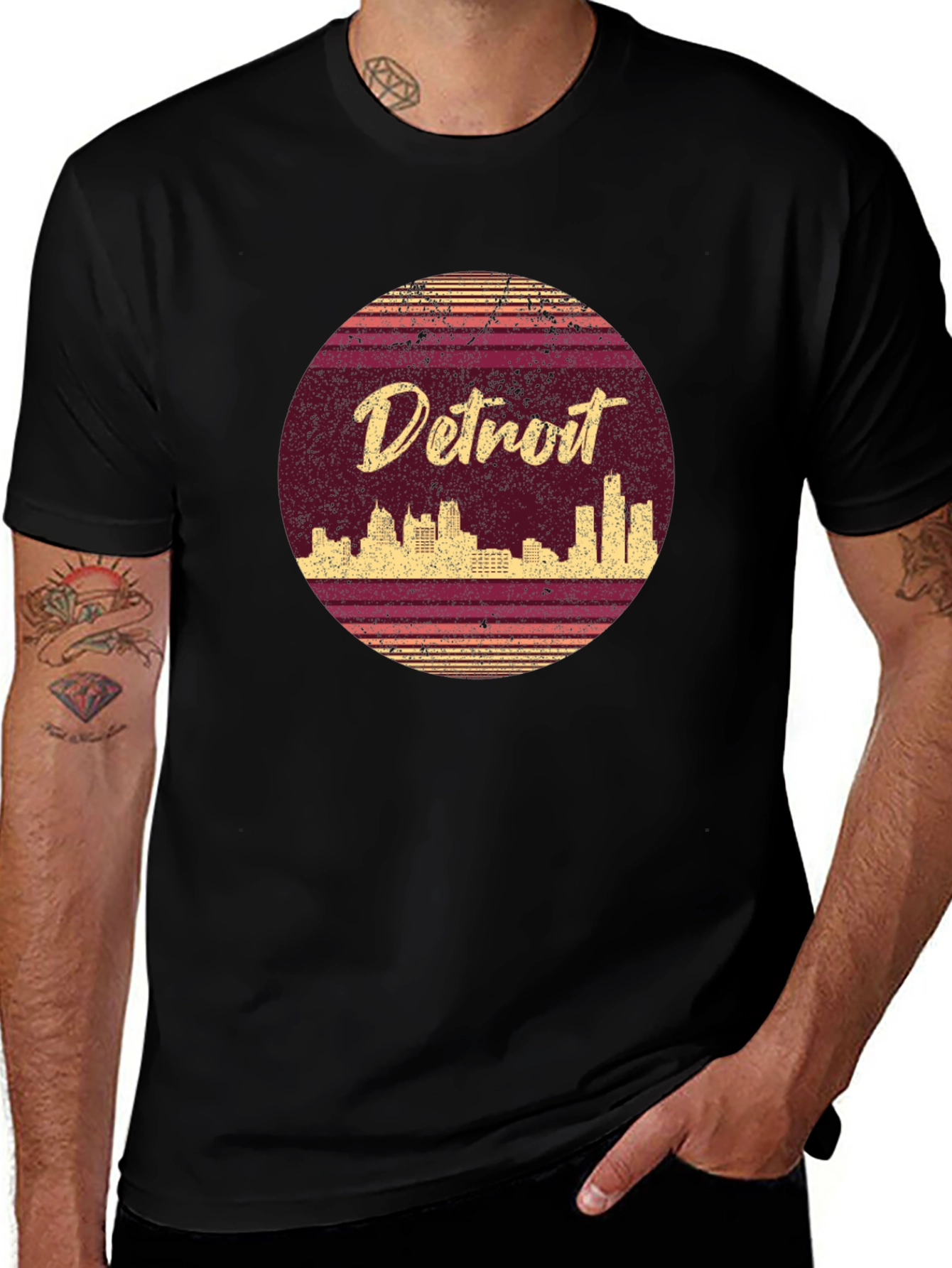 Retro Detroit Skyline T-Shirt