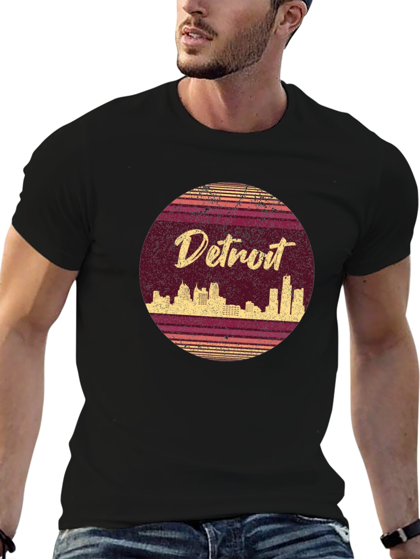 Retro Detroit Skyline T-Shirt