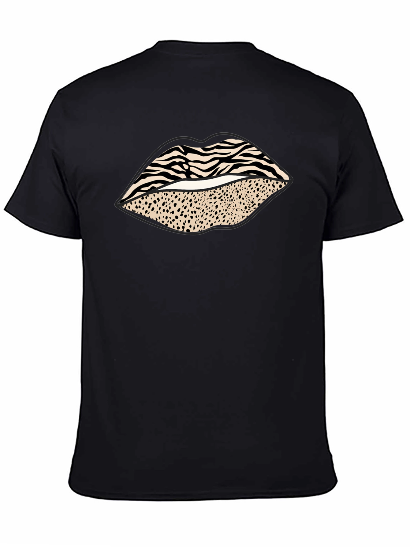 Animal Print Lips Graphic Tee - Stylish Casual Wear