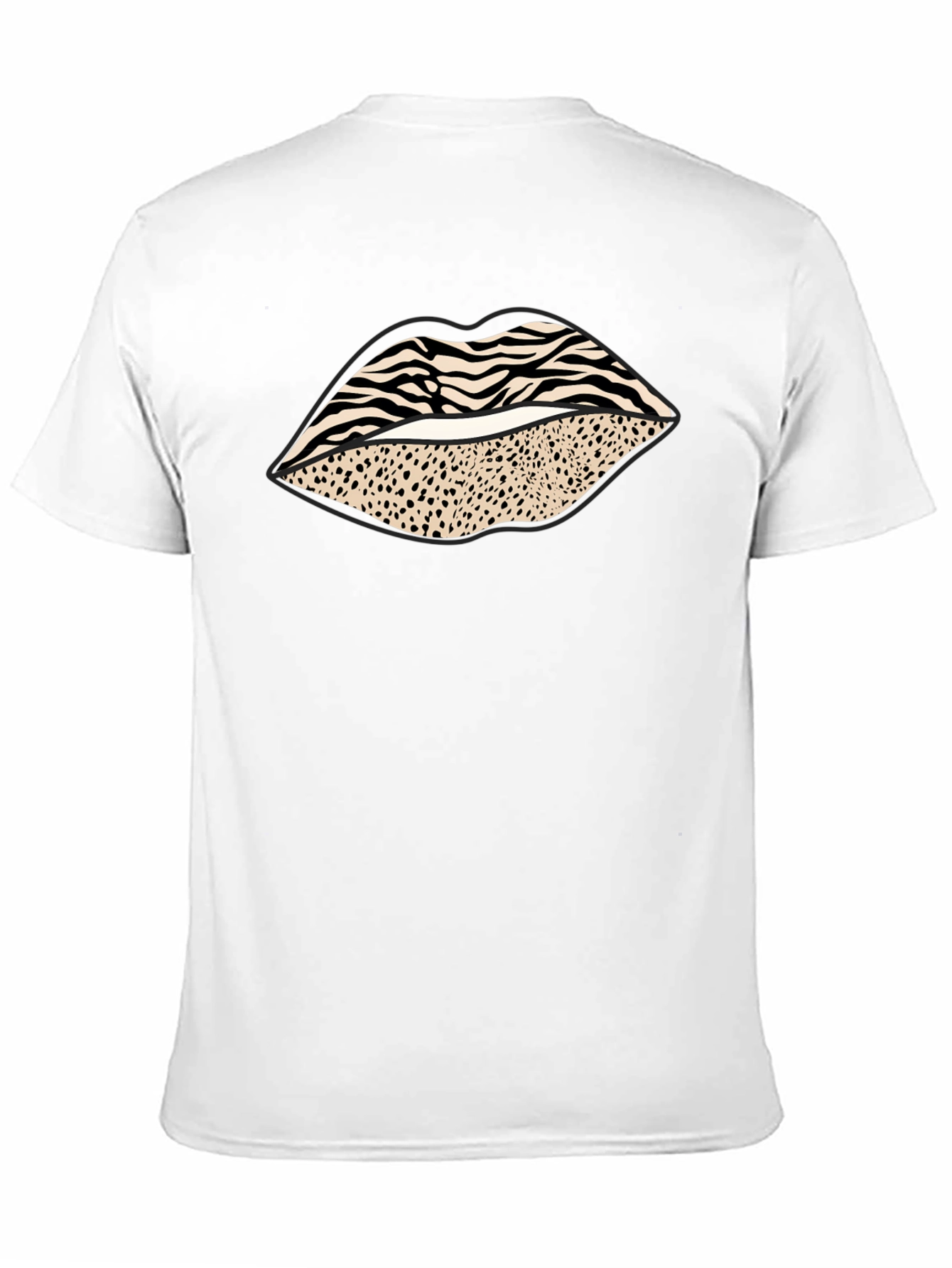 Animal Print Lips Graphic Tee - Stylish Casual Wear