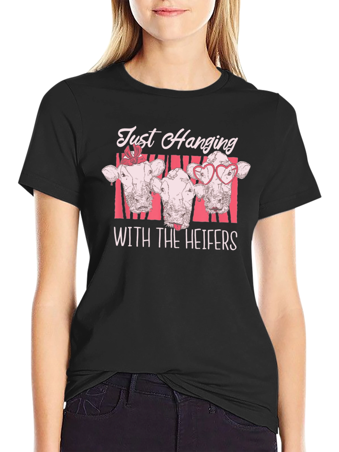 Just Hanging with the Heifers Black T-Shirt