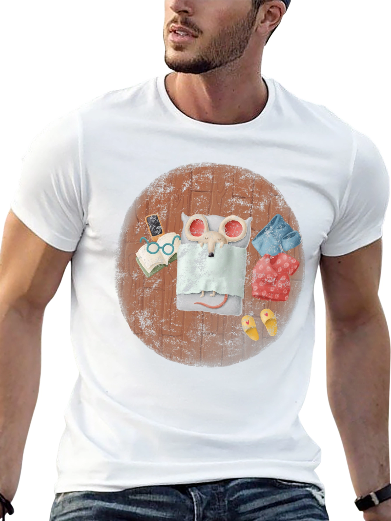 Lazy Mouse Bedtime Black T-Shirt