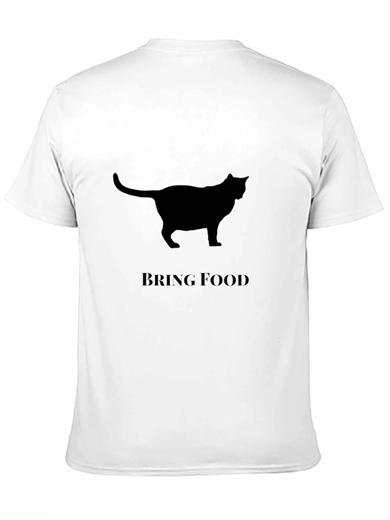 Cat Silhouette Bring Food Graphic T-Shirt
