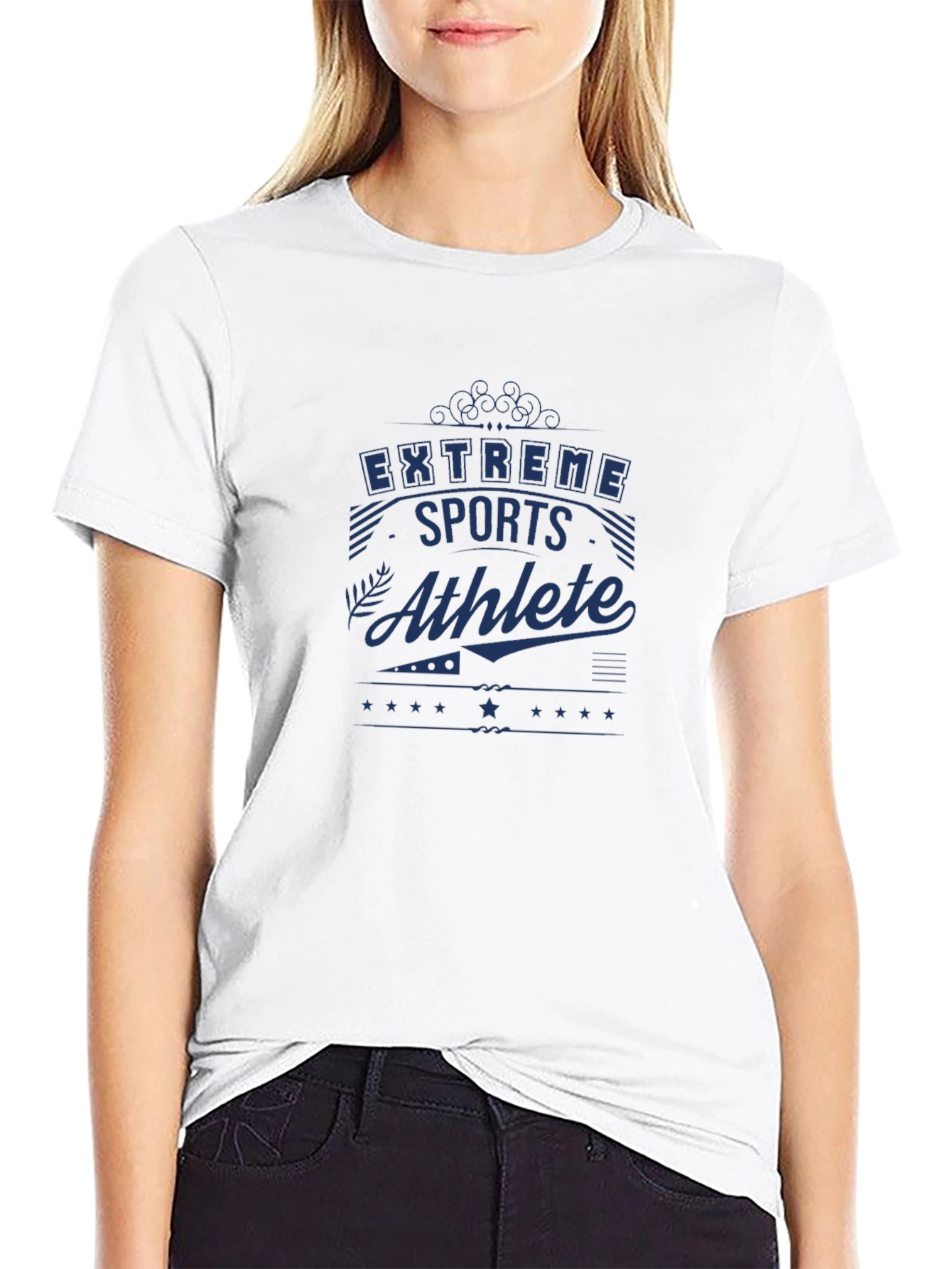 Extreme Sports Athlete Black Graphic T-Shirt
