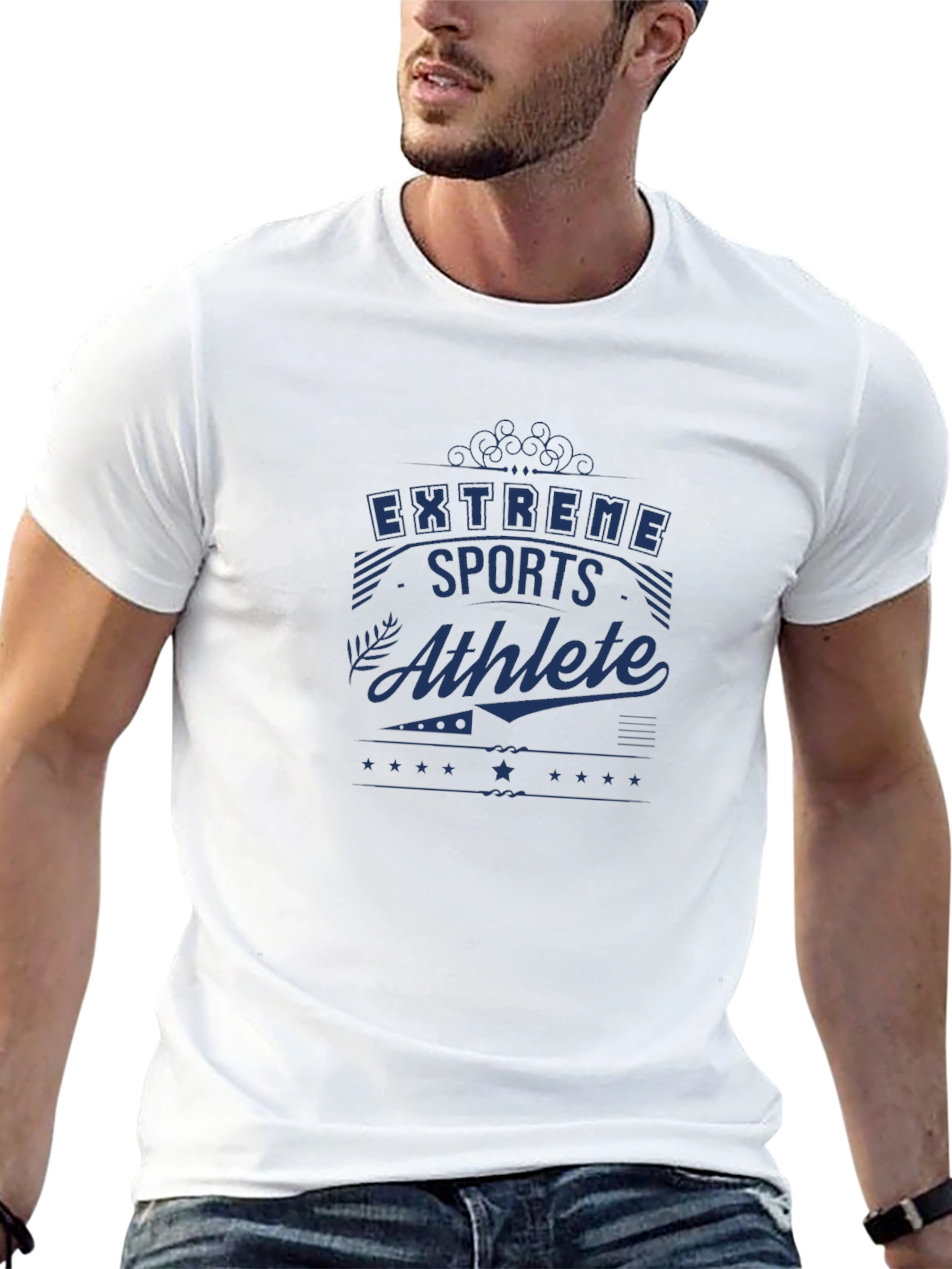 Extreme Sports Athlete Black Graphic T-Shirt